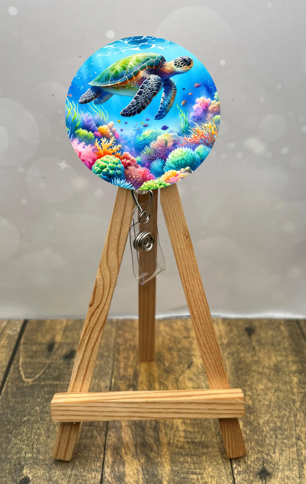 Sea Turtle badge pulls. Turtle‑approved. Multiple Images available. Add beads or shimmer glitter options.