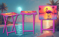Flamingo Foldable Wooden TV Tray or Bed tray/lap desk. Multiple Images Available.