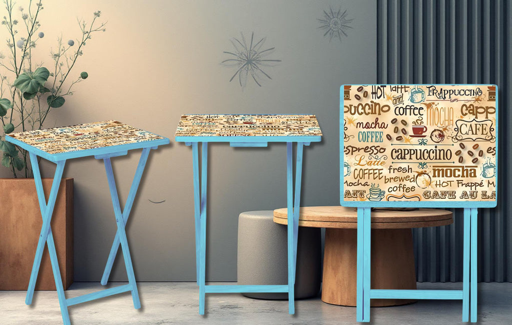 Coffee Foldable Wooden TV Tray or Bed tray/lap Desk. Your perfect tray for coffee‑and‑chill mornings, 2 Sizes and Multiple Images Available.