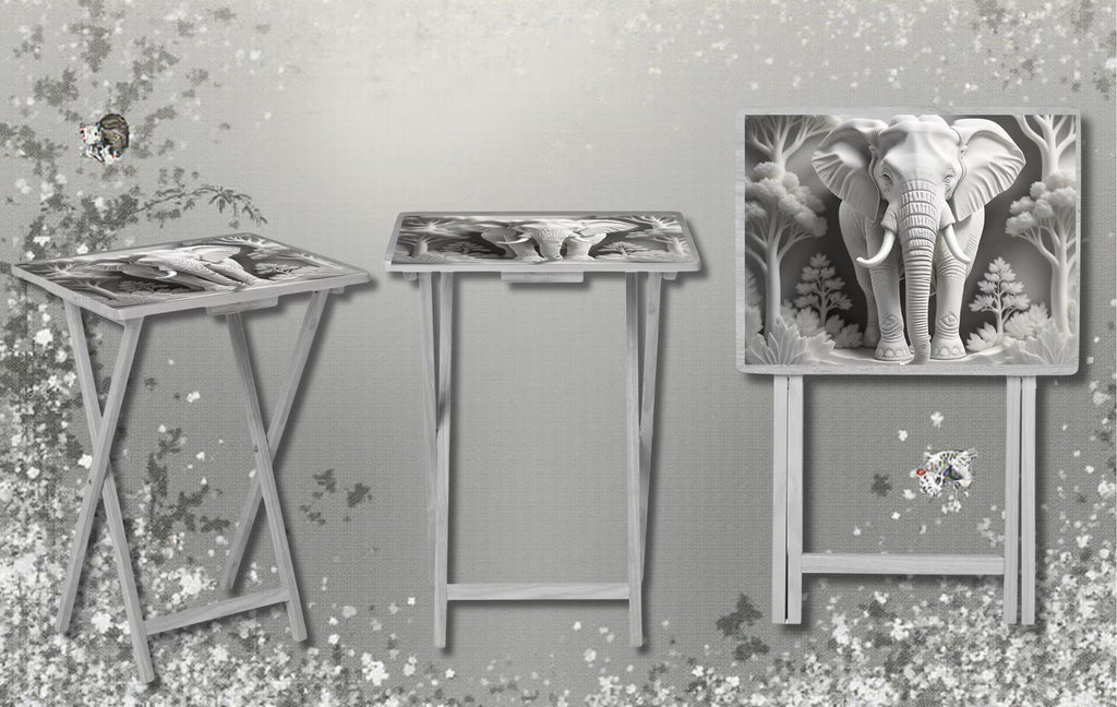 Elephant Foldable Wooden TV Tray or Bed tray/lap Desk, 2 Sizes and Multiple Images Available.