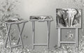 Elephant Foldable Wooden TV Tray or Bed tray/lap Desk, 2 Sizes and Multiple Images Available.