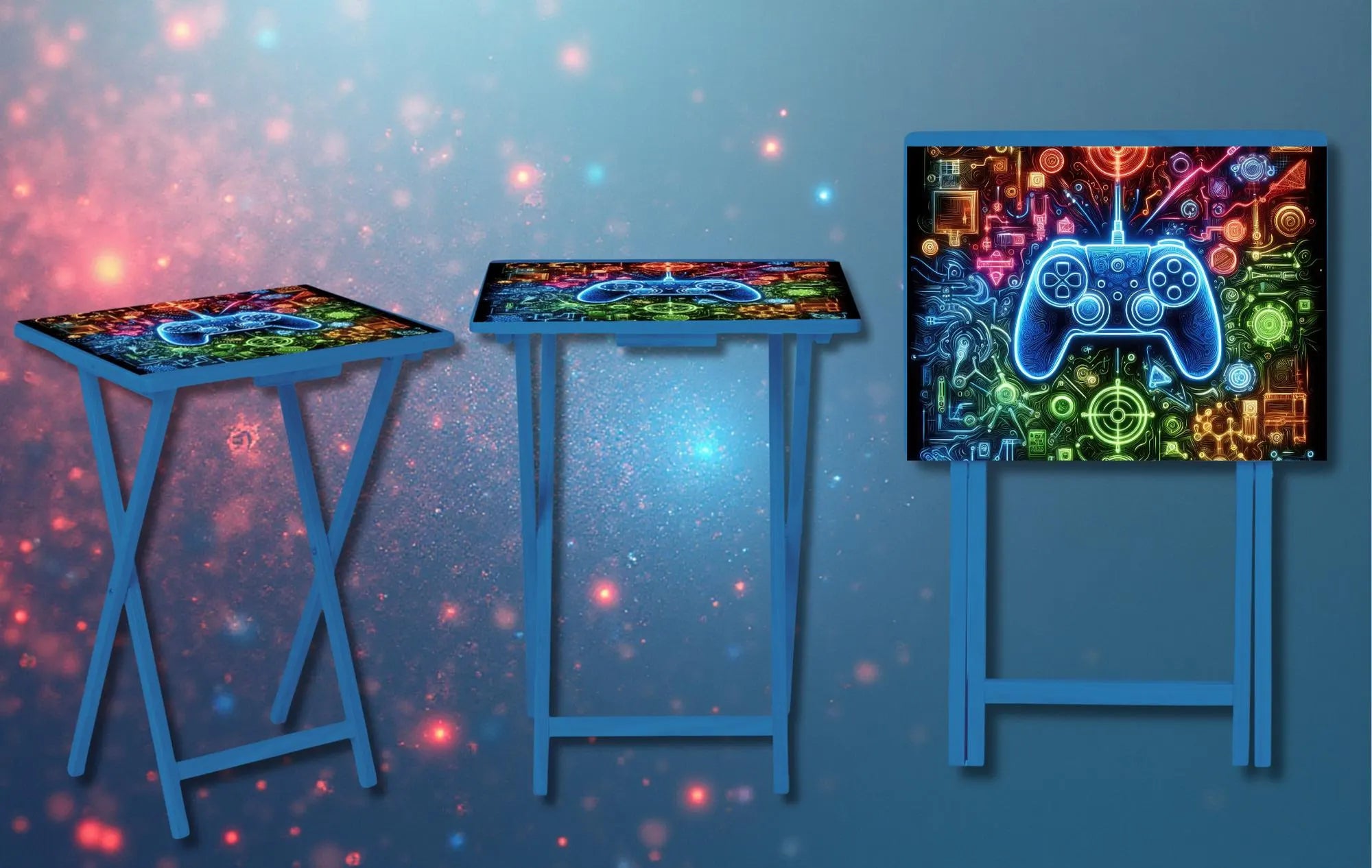 Gamer Foldable Wooden TV Tray or Bed tray/lap Desk, 2 Sizes and Multiple Images Available.