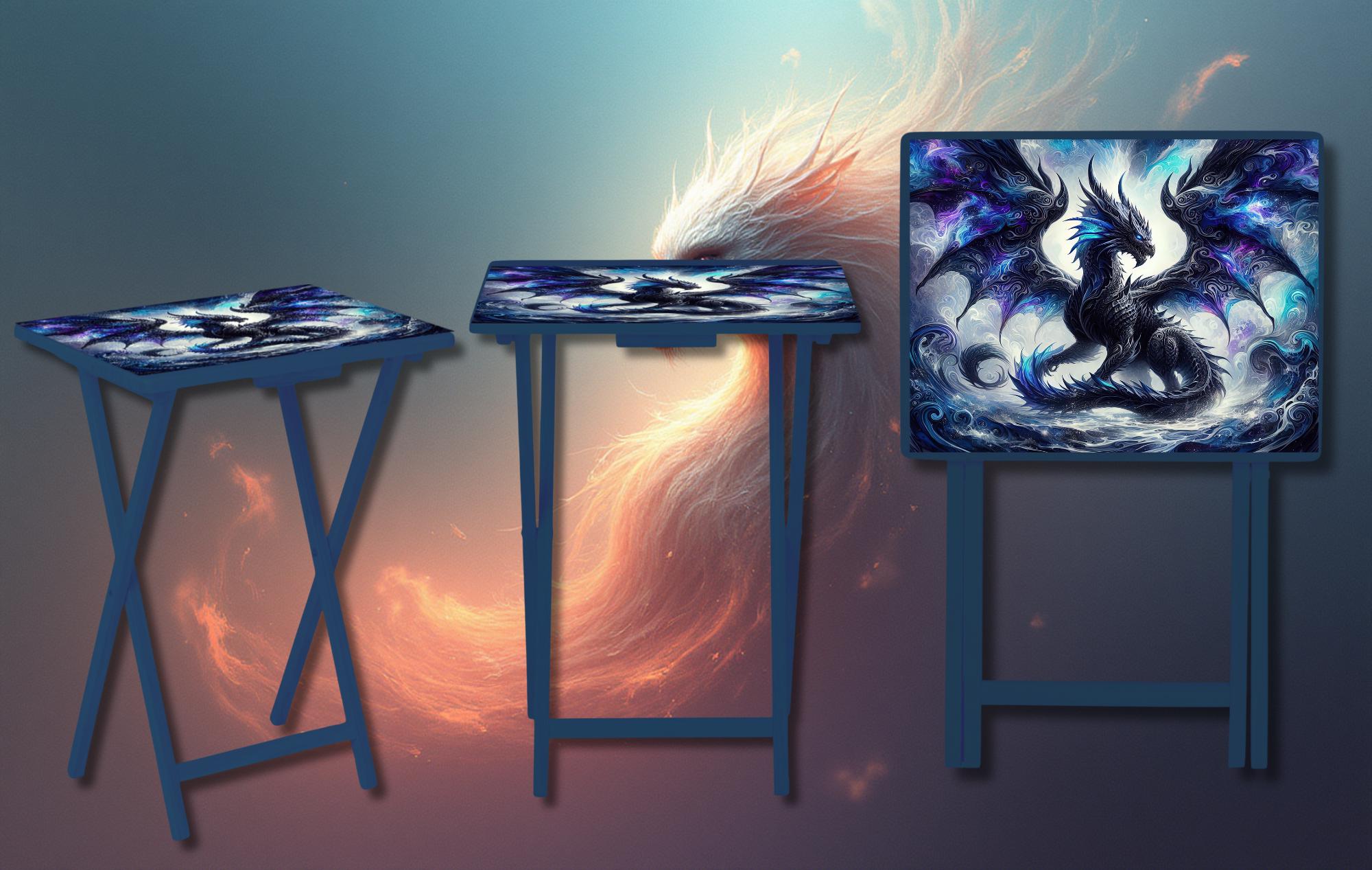 Dragon Foldable Wooden TV Tray or Bed tray/lap Desk, Add a little fire to your day. 2 Sizes and Multiple Images Available.