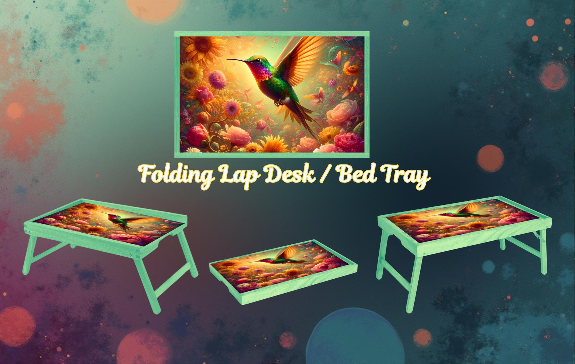 Hummingbird Foldable Wooden TV Tray or Bed tray/lap Desk. Let your space bloom beautifully. 🌺✨ 2 Sizes and Multiple Images Available. .