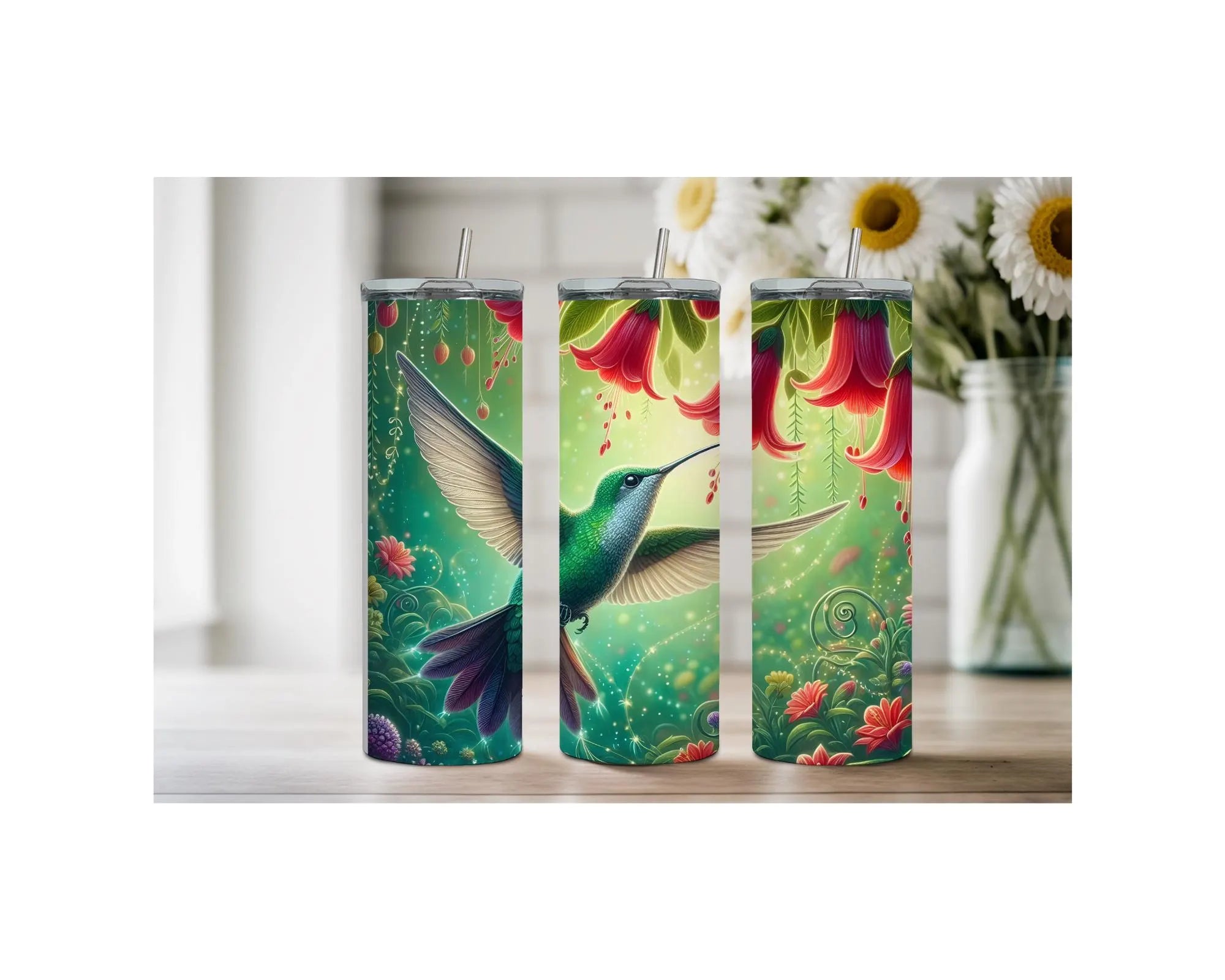 Hummingbird Stainless Steel Tumblers. Let your drinks bloom with beauty. 🌺✨ Multiple Sizes and Images Available