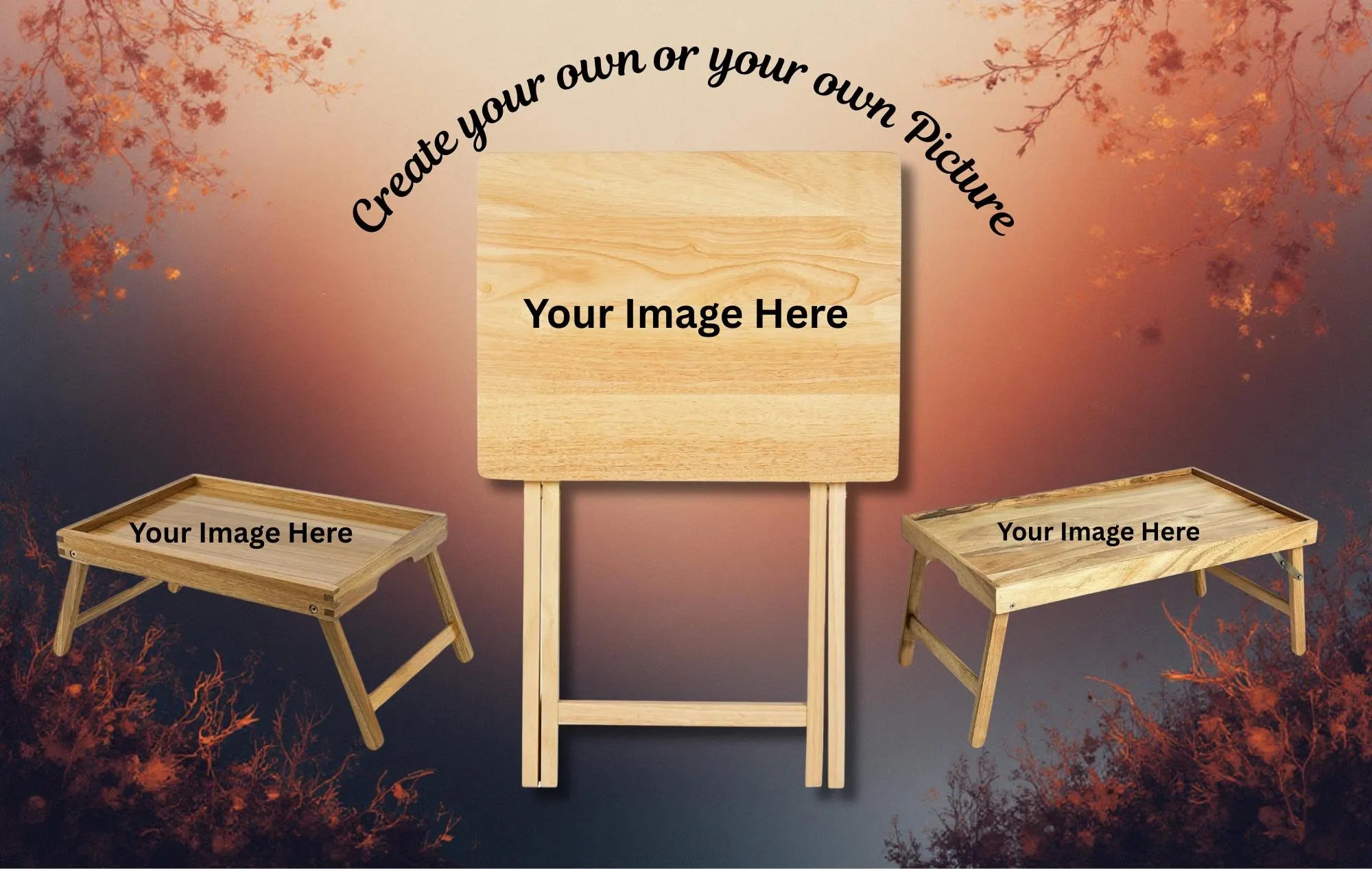 Horse Foldable Wooden TV Tray or Bed tray/lap Desk, 2 Sizes and Multiple Images Available