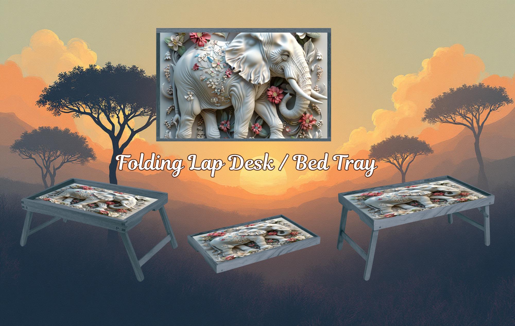 Elephant Foldable Wooden TV Tray or Bed tray/lap Desk, 2 Sizes and Multiple Images Available.