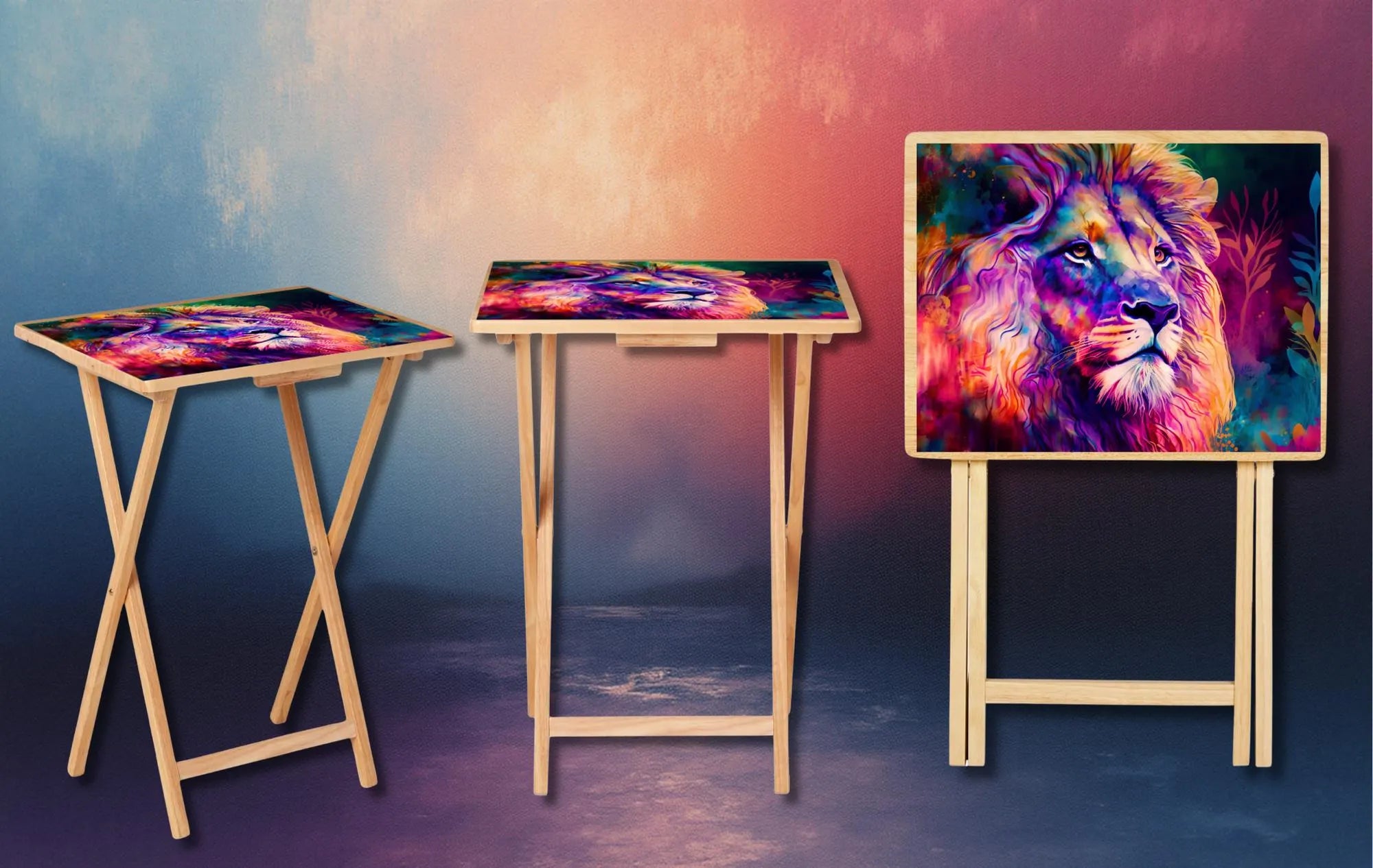 Large Cats Foldable Wooden TV Tray or Bed tray/lap Desk, 2 Sizes and Multiple Images Available.