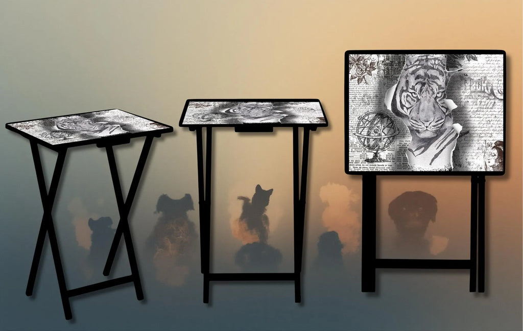 Large Cats Foldable Wooden TV Tray or Bed tray/lap Desk, 2 Sizes and Multiple Images Available.