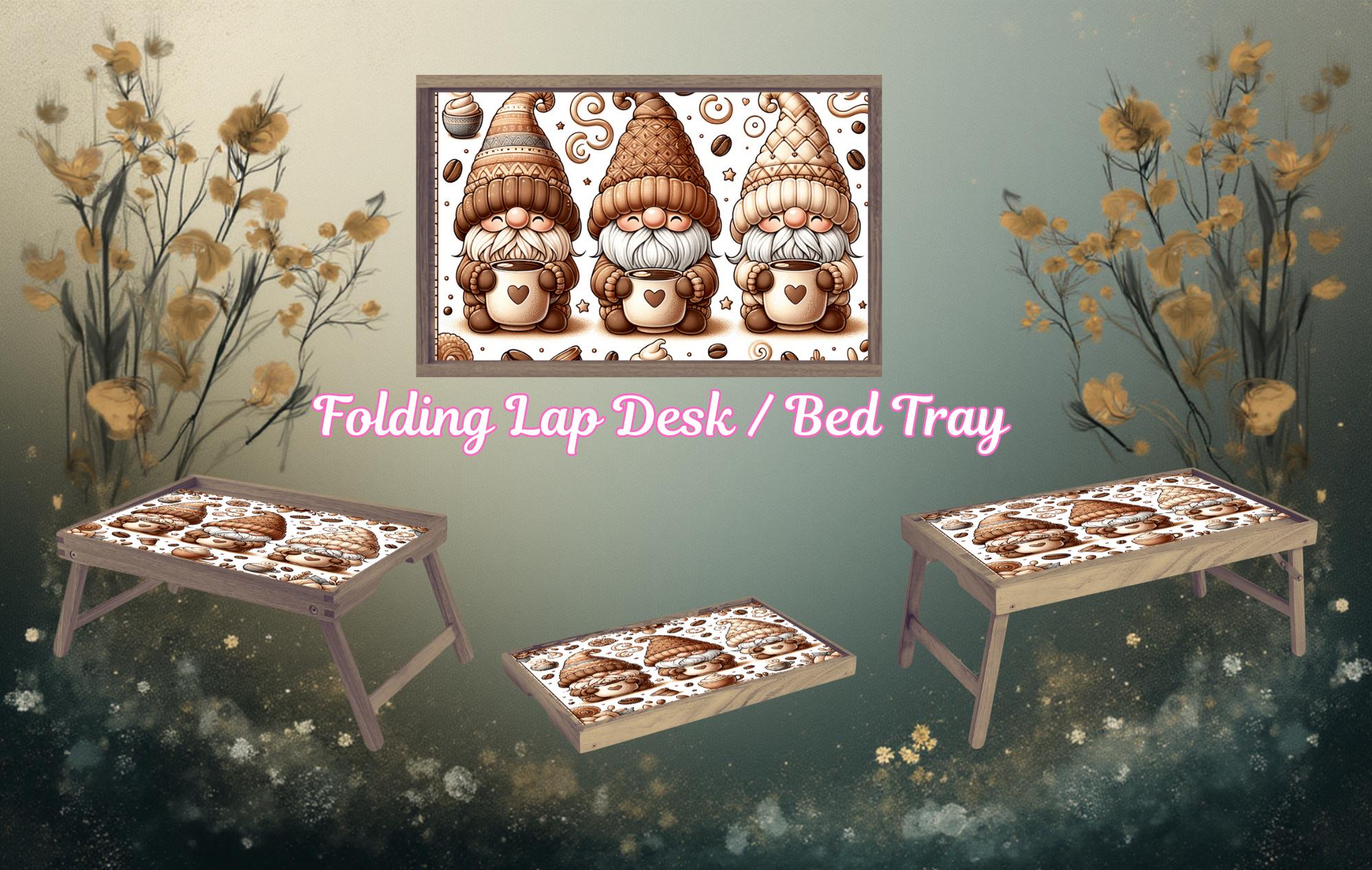 Coffee Foldable Wooden TV Tray or Bed tray/lap Desk. Your perfect tray for coffee‑and‑chill mornings, 2 Sizes and Multiple Images Available.