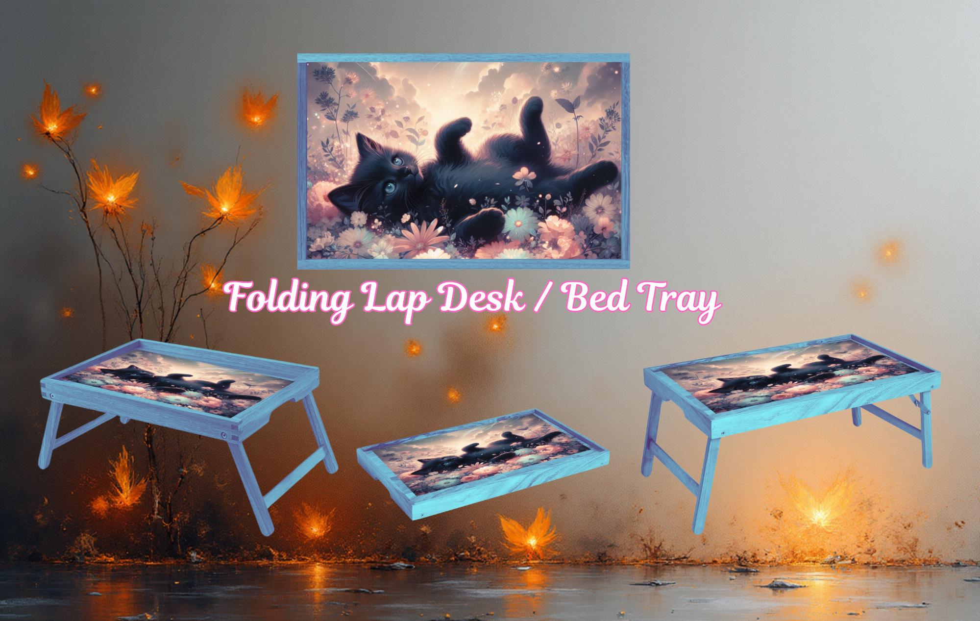 Cats/ Cat Mom, Family Foldable Wooden TV Tray or Bed tray/lap Desk. Cozy comfort with a dash of cattitude , 2 Sizes and Multiple Images Available.