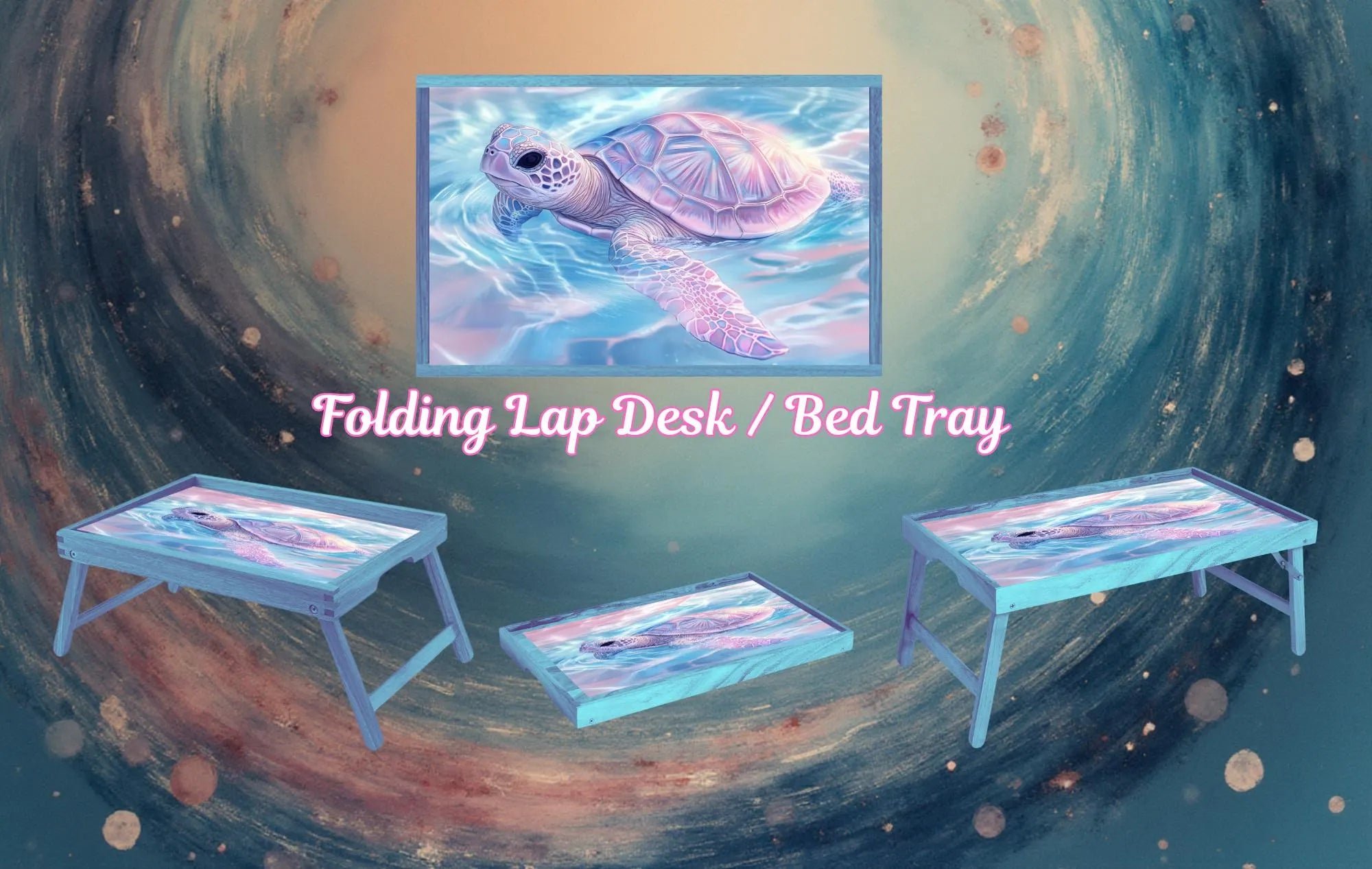 Sea Turtle Foldable Wooden TV Tray or Bed tray/lap Desk. Sea Turtle Treasures. 2 Sizes and Multiple Images Available.