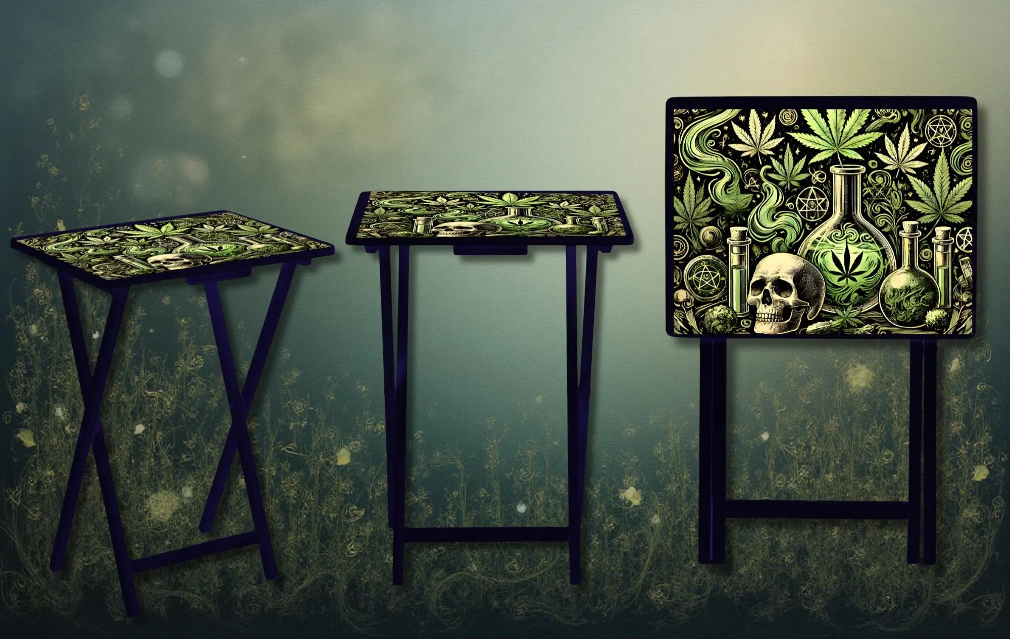 Skulls Foldable Wooden TV Tray or Bed tray/lap Desk, 2 Sizes and Multiple Images Available.