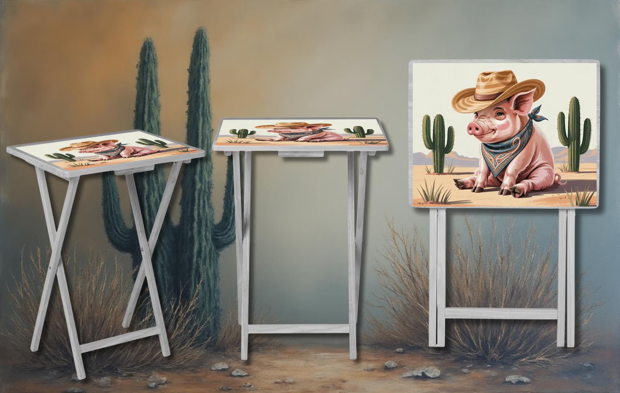 Pigs Foldable Wooden TV Tray or Bed tray/lap Desk, 2 Sizes and Multiple Images Available.