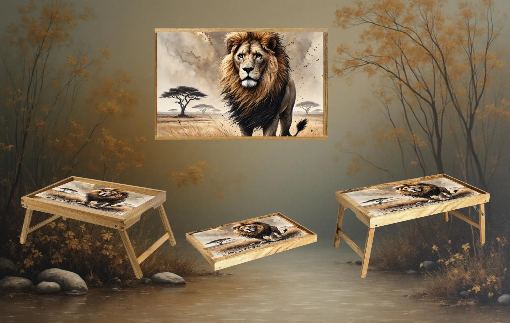 Large Cats Foldable Wooden TV Tray or Bed tray/lap Desk, 2 Sizes and Multiple Images Available.