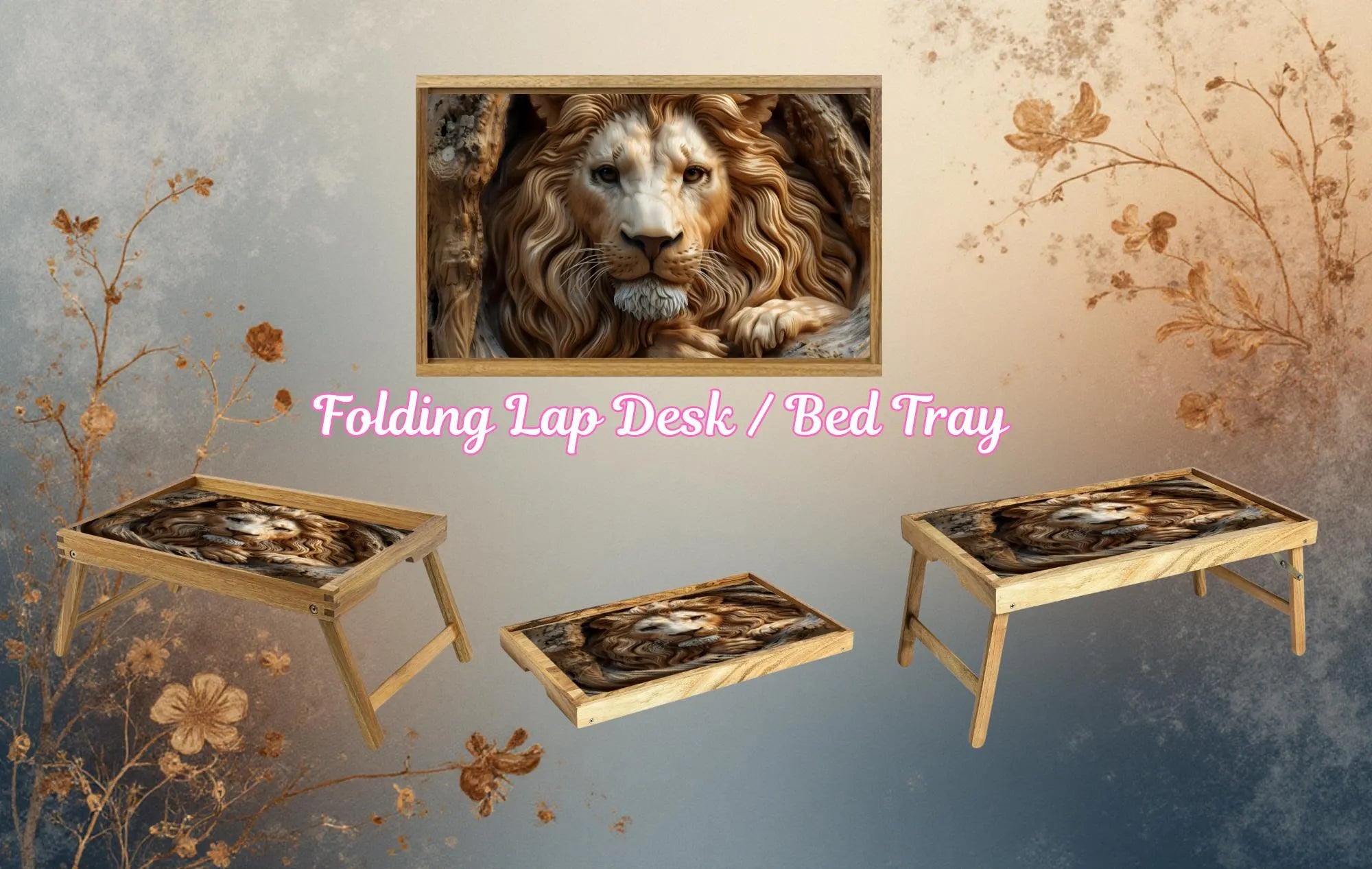 Large Cats Foldable Wooden TV Tray or Bed tray/lap Desk, 2 Sizes and Multiple Images Available.