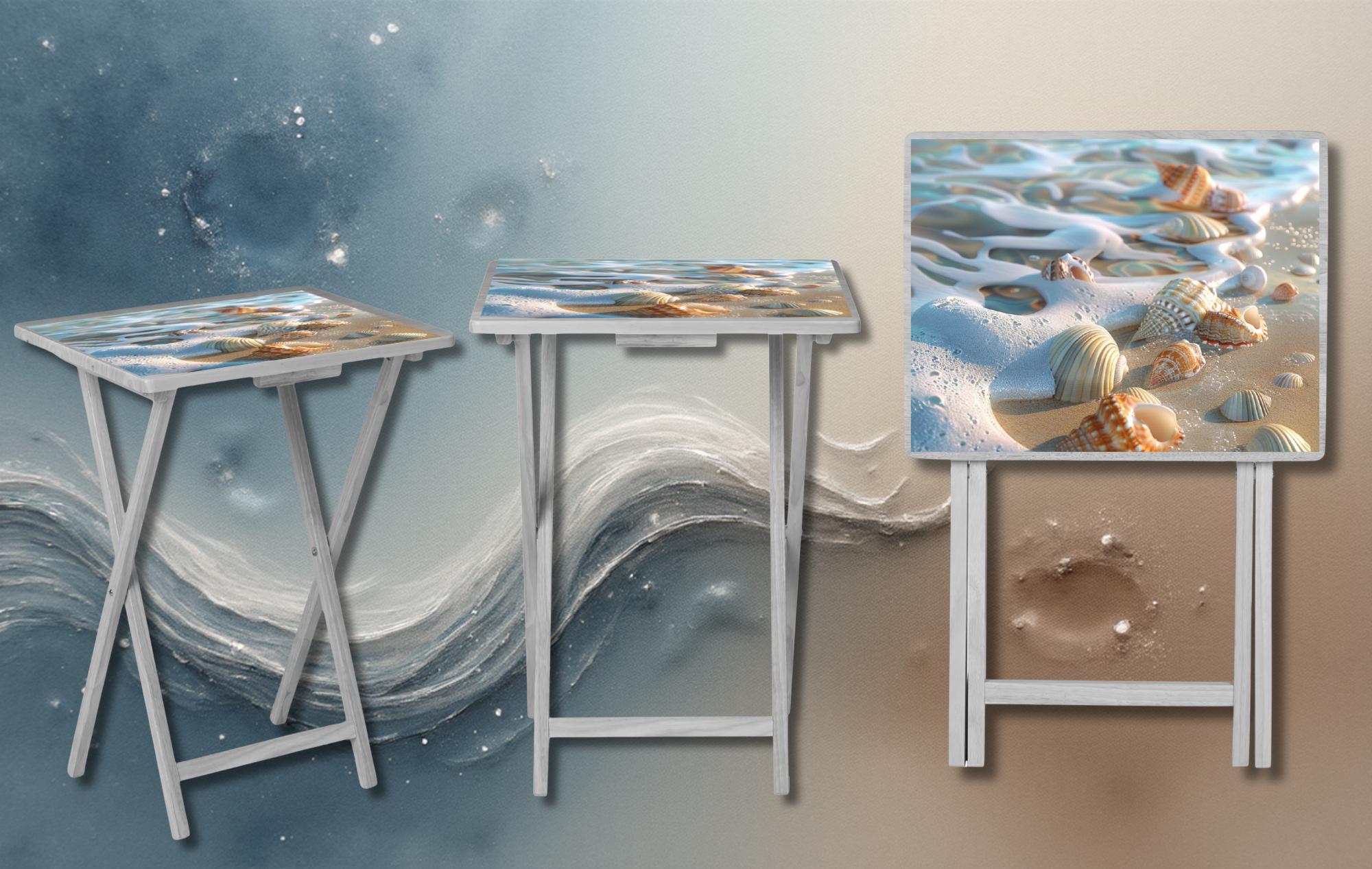 Beach Foldable Wooden TV Tray or Bed tray/lap Desk, 2 Sizes and Multiple Images Available.