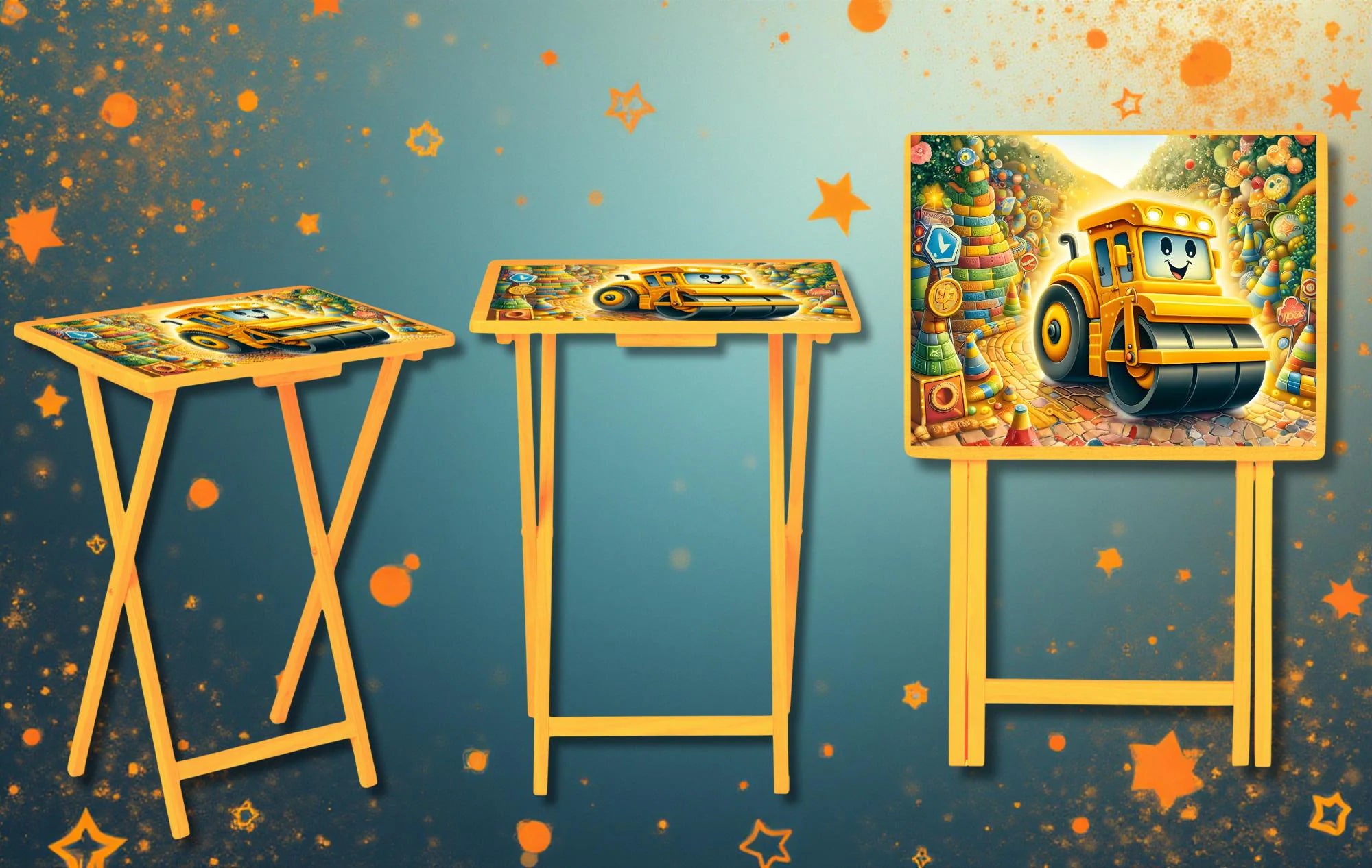 Kids Foldable Wooden TV Tray or Bed tray/lap Desk, 2 Sizes and Multiple Images Available.