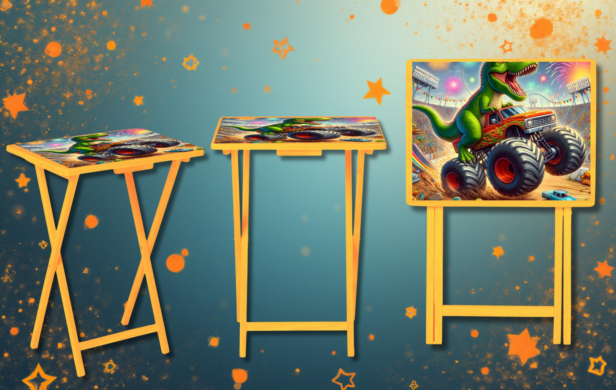 Kids Foldable Wooden TV Tray or Bed tray/lap Desk, 2 Sizes and Multiple Images Available.