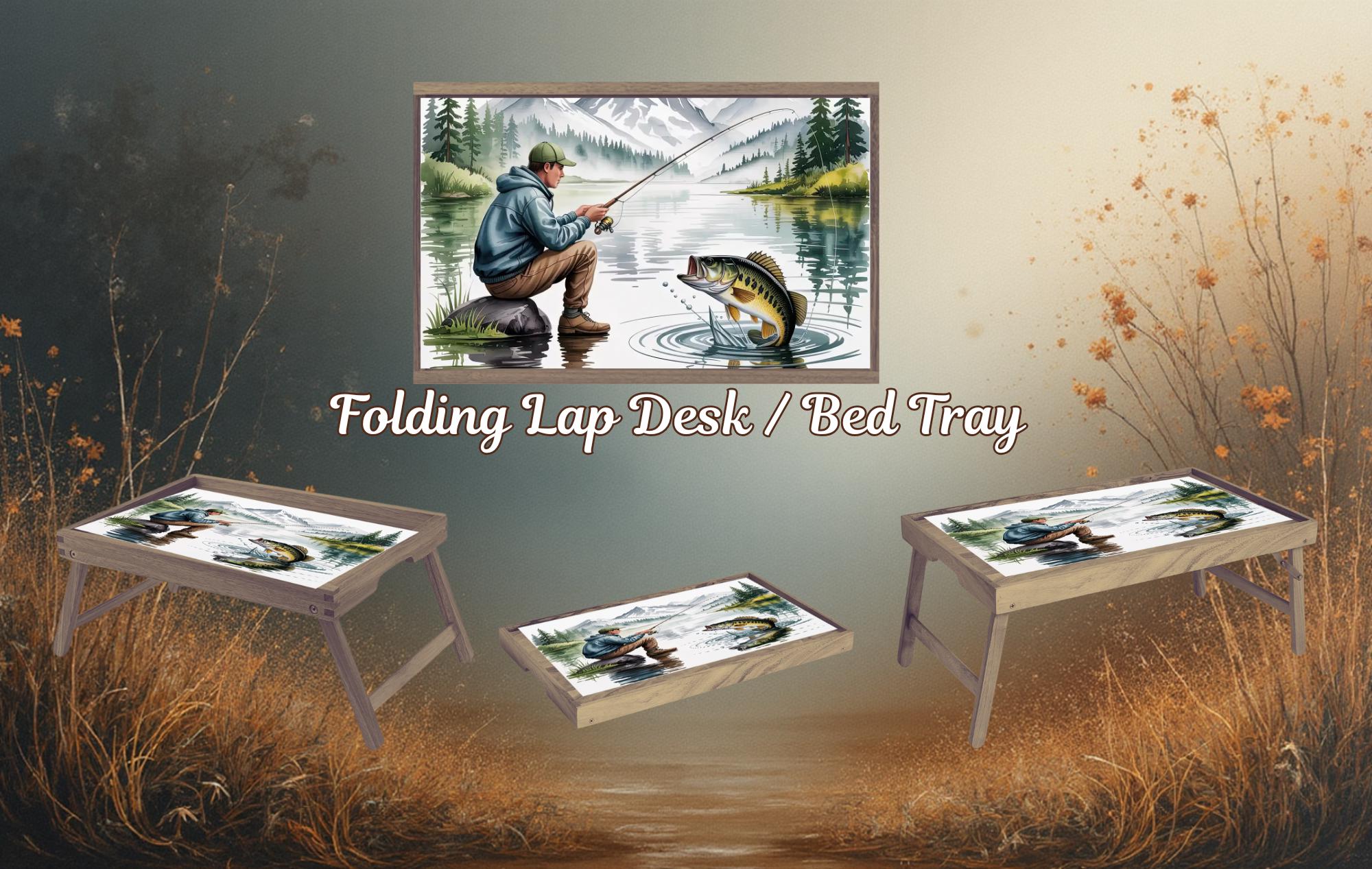 Wildlife, Hunting/ Fishing Foldable Wooden TV Tray or Bed tray/lap Desk, 2 Sizes and Multiple Images Available.