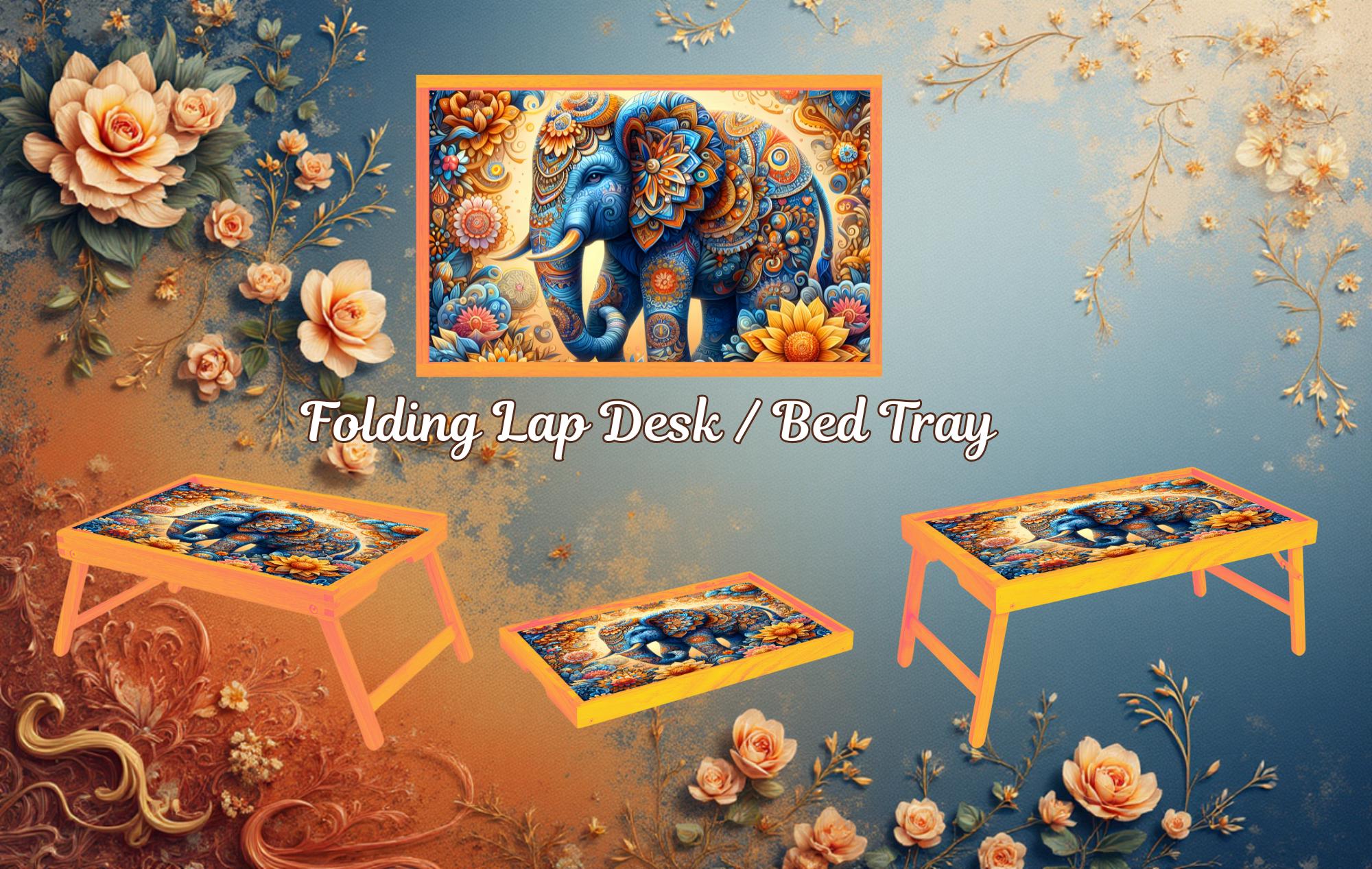 Elephant Foldable Wooden TV Tray or Bed tray/lap Desk, 2 Sizes and Multiple Images Available.