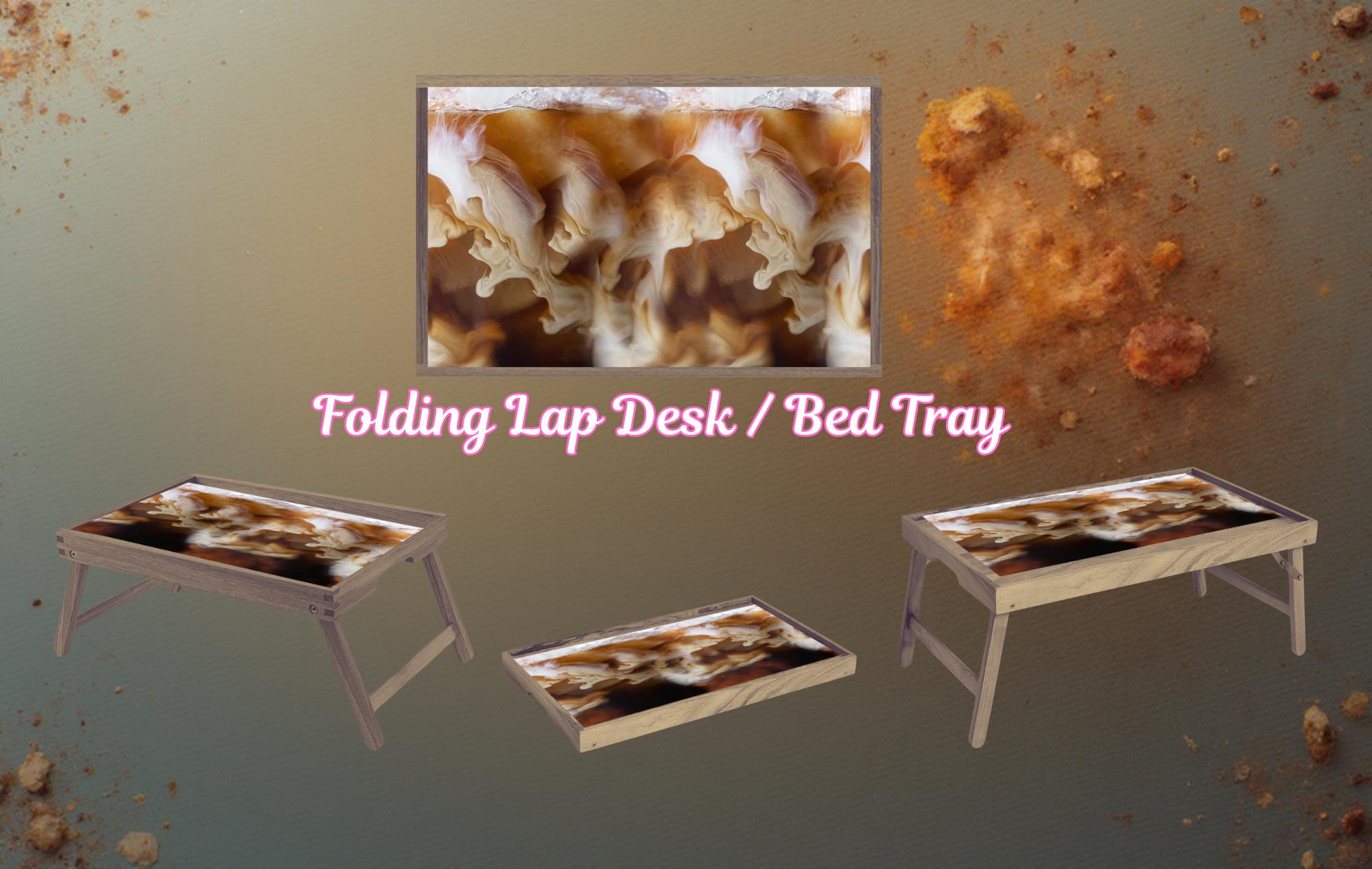 Coffee Foldable Wooden TV Tray or Bed tray/lap Desk. Your perfect tray for coffee‑and‑chill mornings, 2 Sizes and Multiple Images Available.