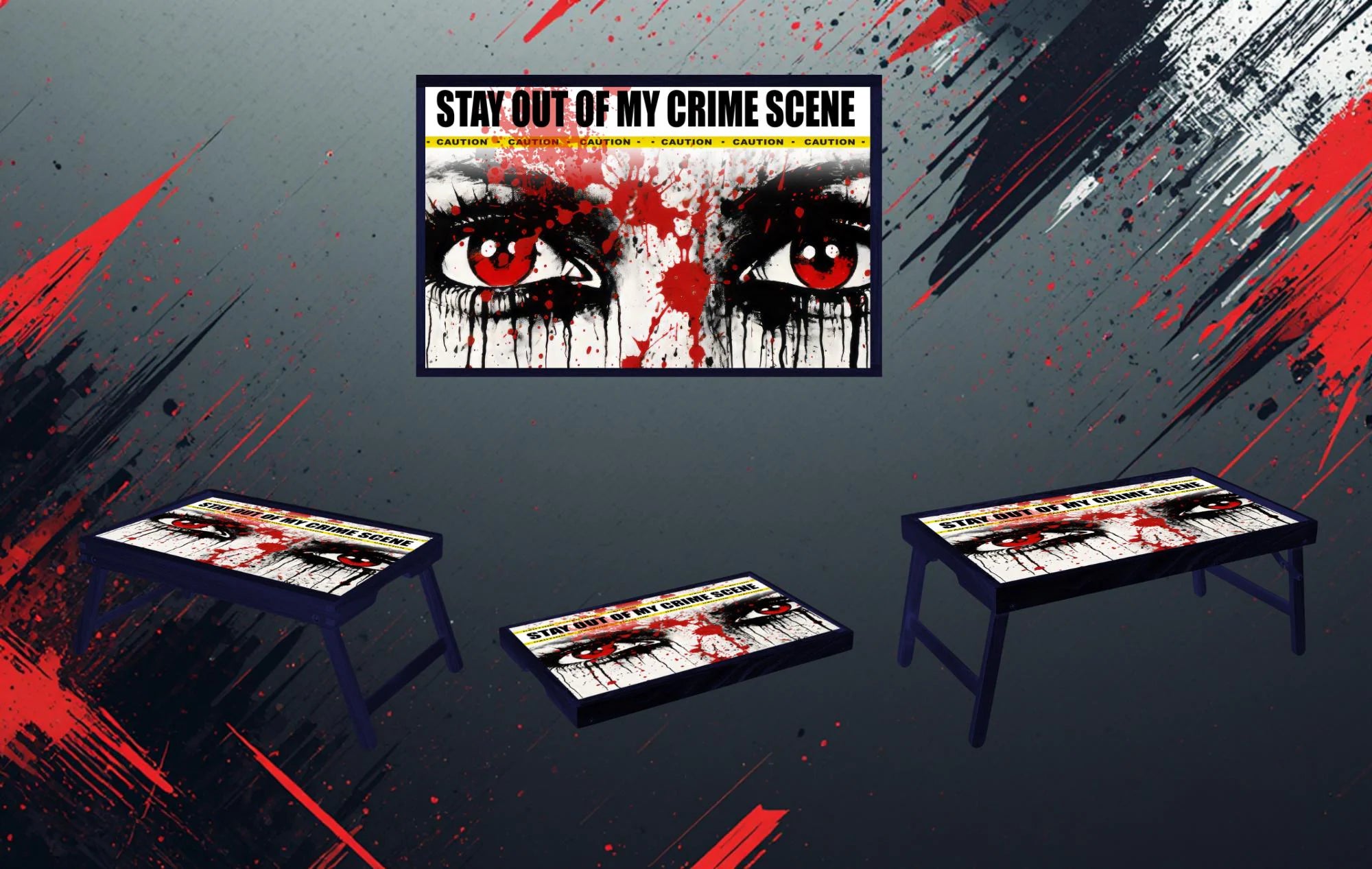 True Crime Foldable Wooden TV Tray or Bed tray/lap Desk. Snacks? Check. Show? Check. Theories? Always, 2 Sizes and Multiple Images Available.