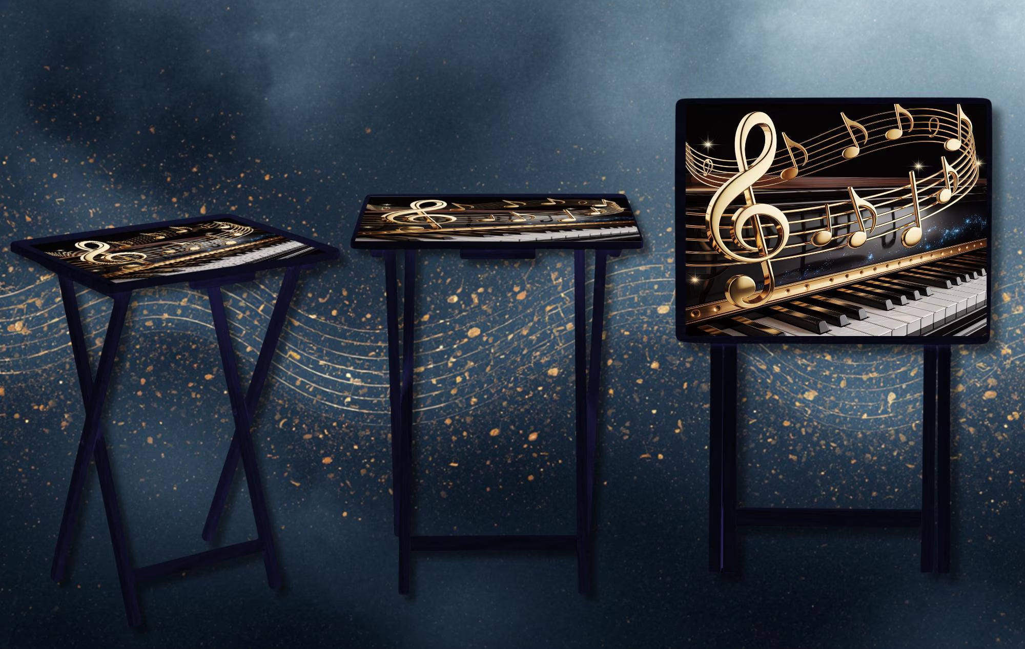Music Foldable Wooden TV Tray or Bed tray/lap Desk, 2 Sizes and Multiple Images Available.