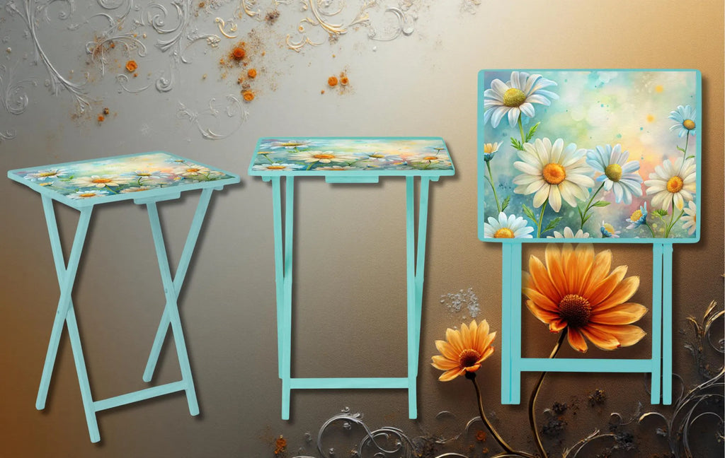 Floral Foldable Wooden TV Tray or Bed tray/lap Desk, 2 Sizes and Multiple Images Available.