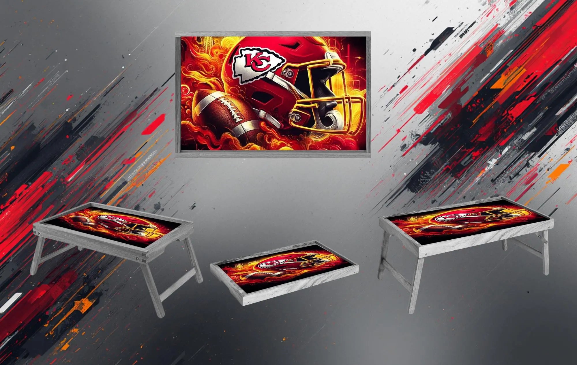 Sports Foldable Wooden TV Tray or Bed tray/lap Desk, 2 Sizes and Multiple Images Available.