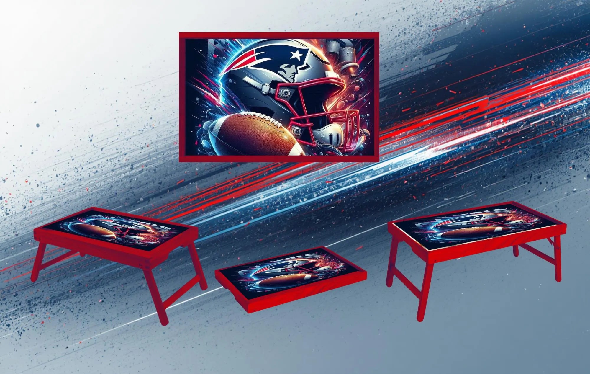 Sports Foldable Wooden TV Tray or Bed tray/lap Desk, 2 Sizes and Multiple Images Available.