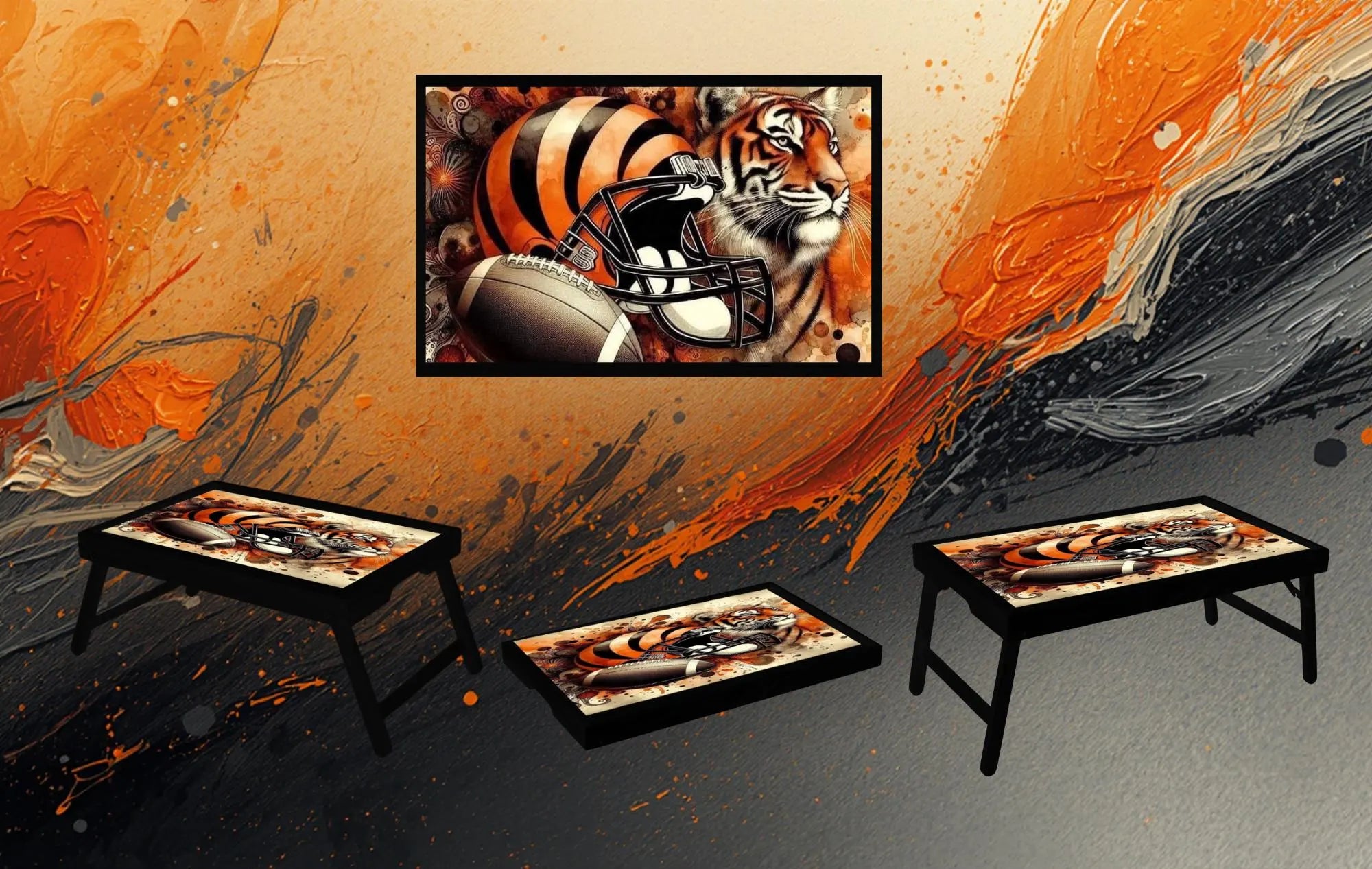 Sports Foldable Wooden TV Tray or Bed tray/lap Desk, 2 Sizes and Multiple Images Available.