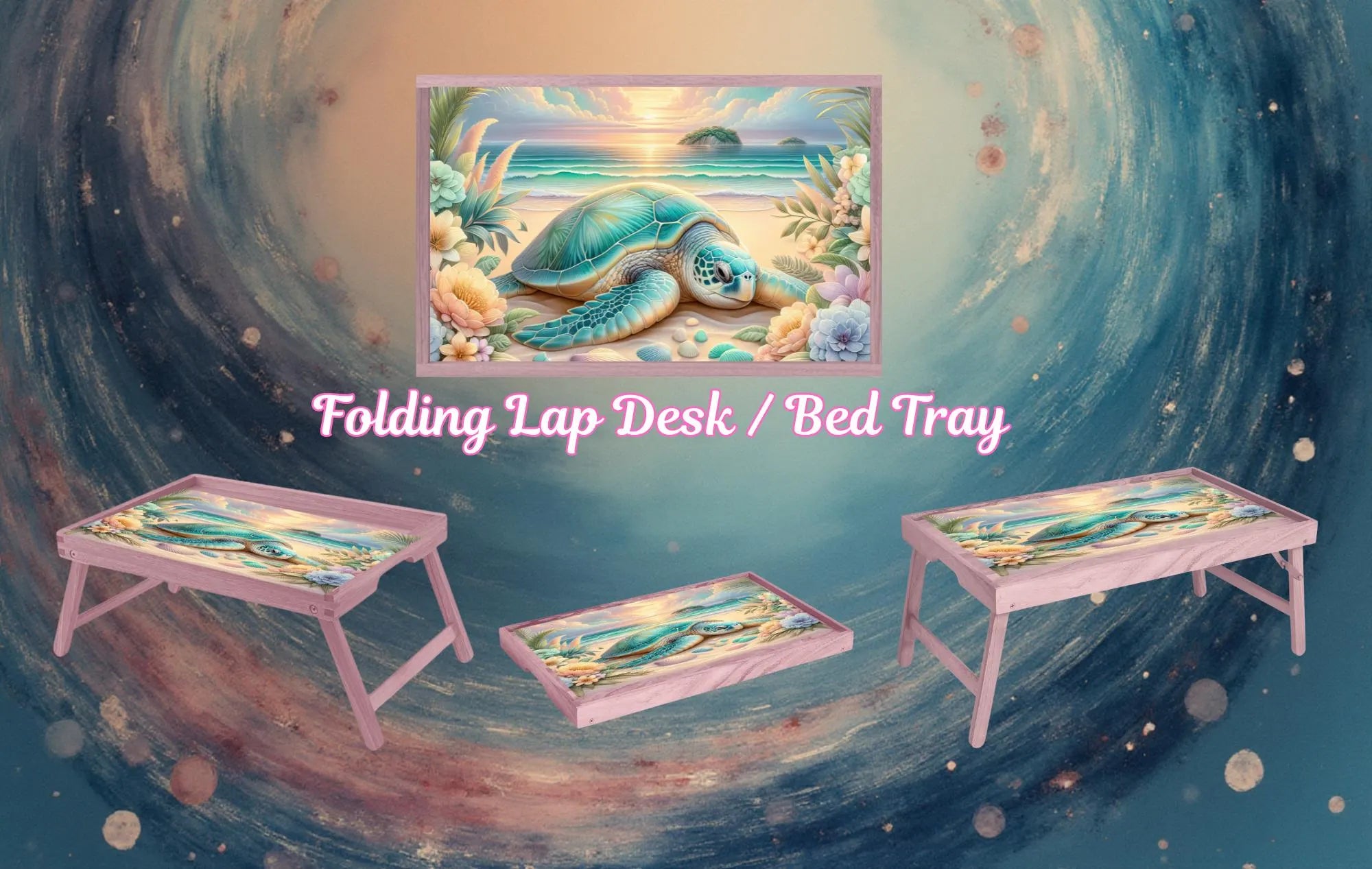 Sea Turtle Foldable Wooden TV Tray or Bed tray/lap Desk. Sea Turtle Treasures. 2 Sizes and Multiple Images Available.