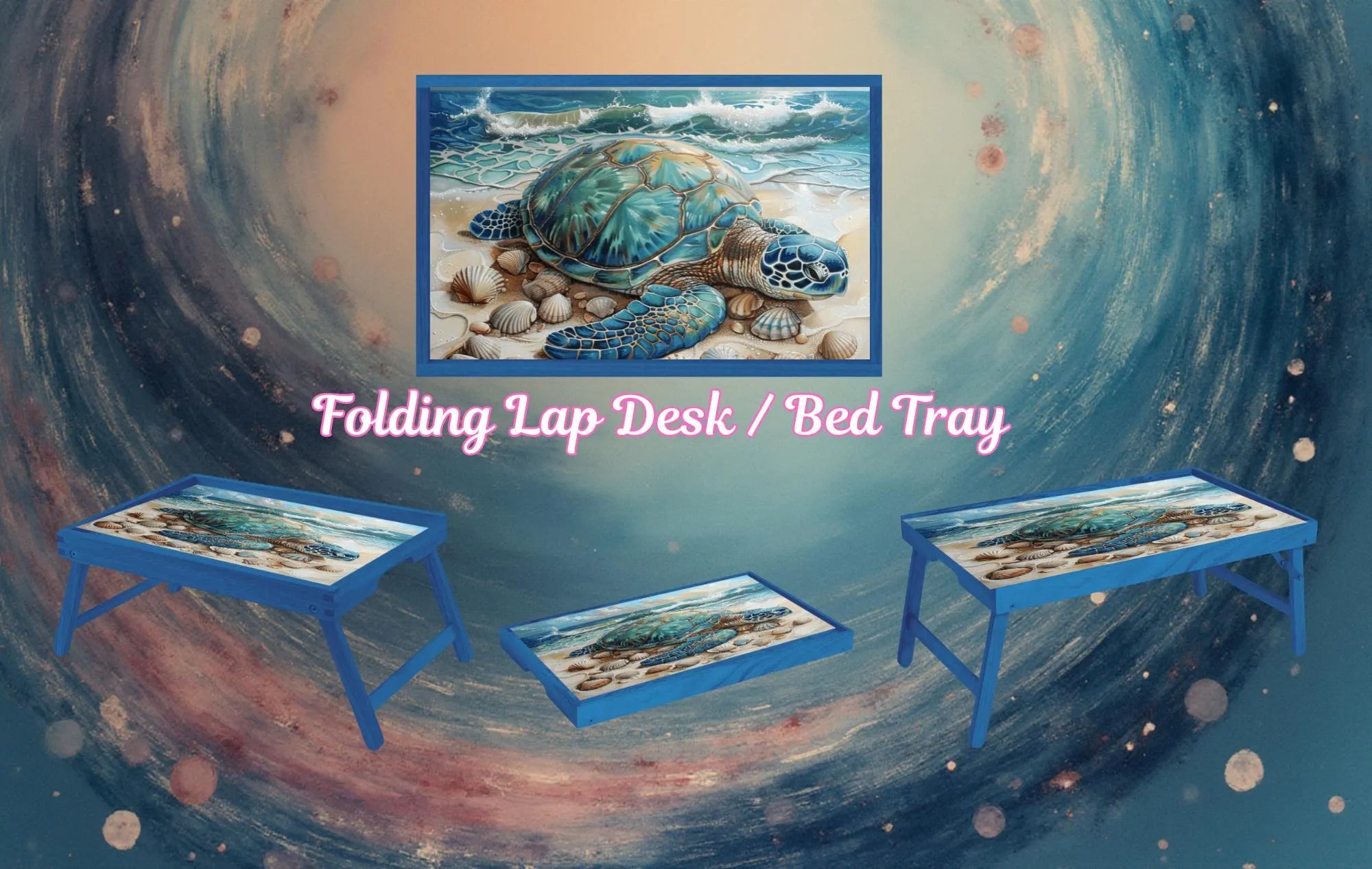 Sea Turtle Foldable Wooden TV Tray or Bed tray/lap Desk. Sea Turtle Treasures. 2 Sizes and Multiple Images Available.