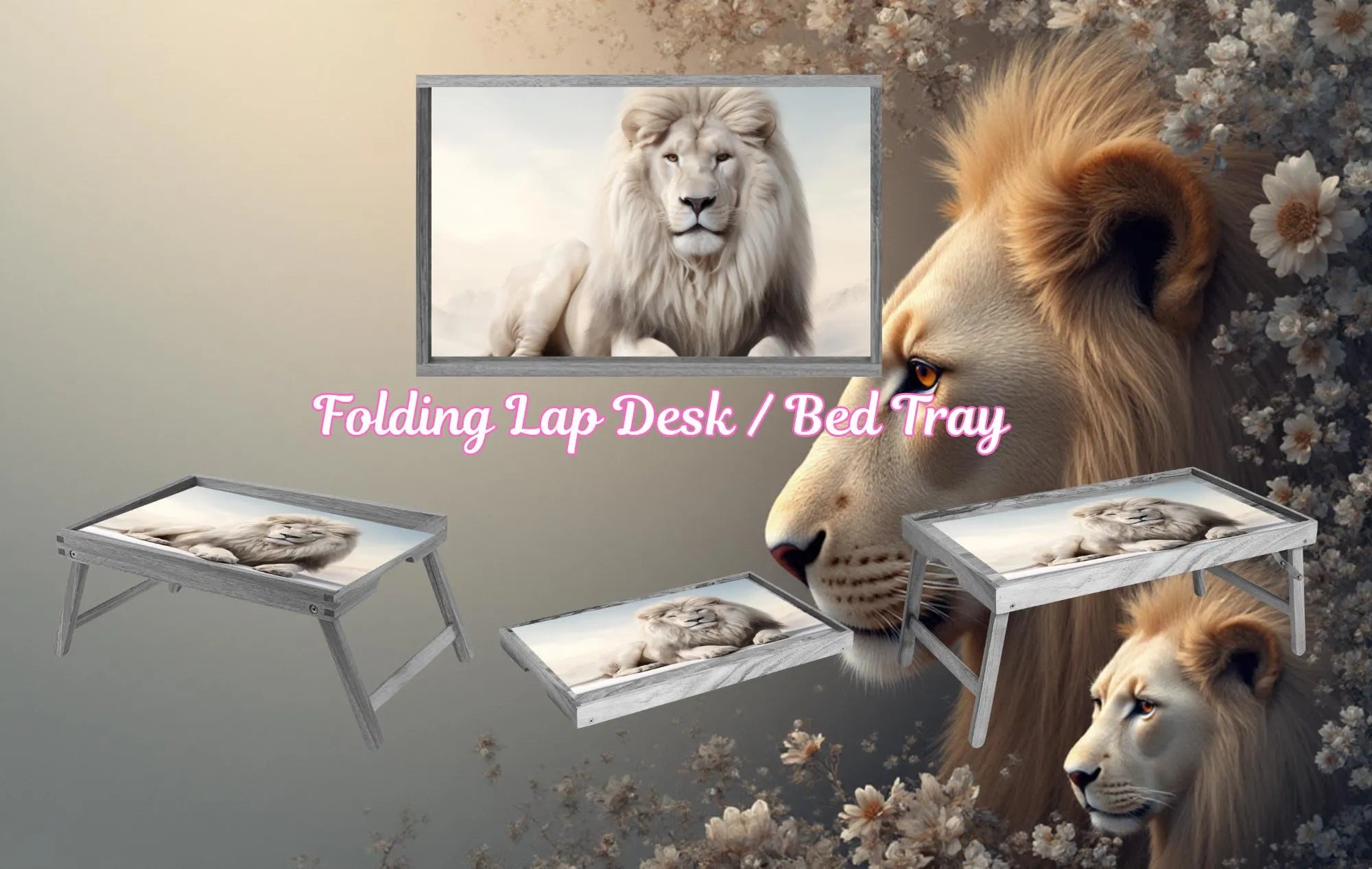 Large Cats Foldable Wooden TV Tray or Bed tray/lap Desk, 2 Sizes and Multiple Images Available.