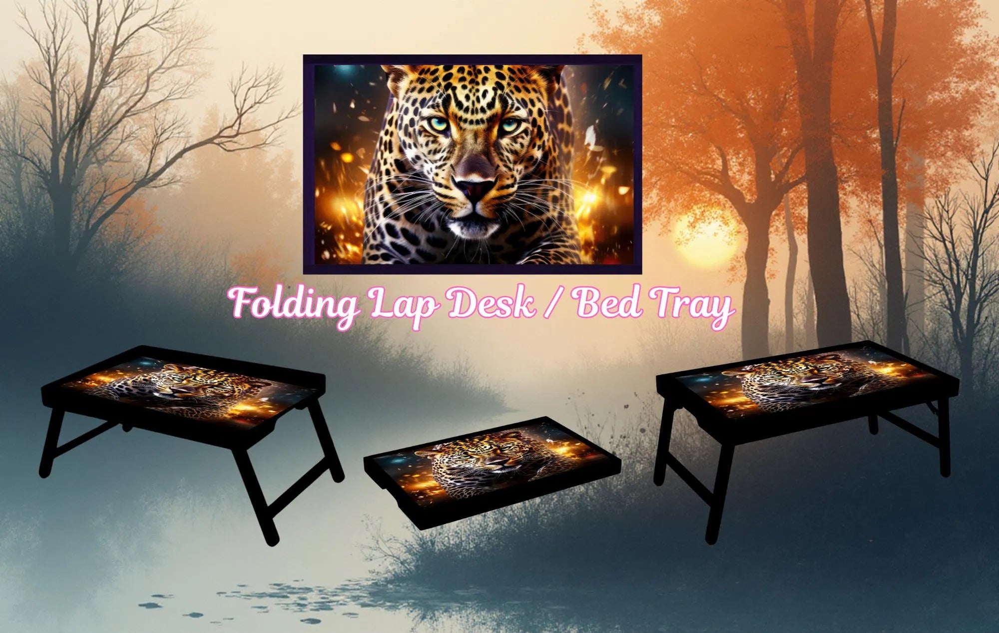 Large Cats Foldable Wooden TV Tray or Bed tray/lap Desk, 2 Sizes and Multiple Images Available.