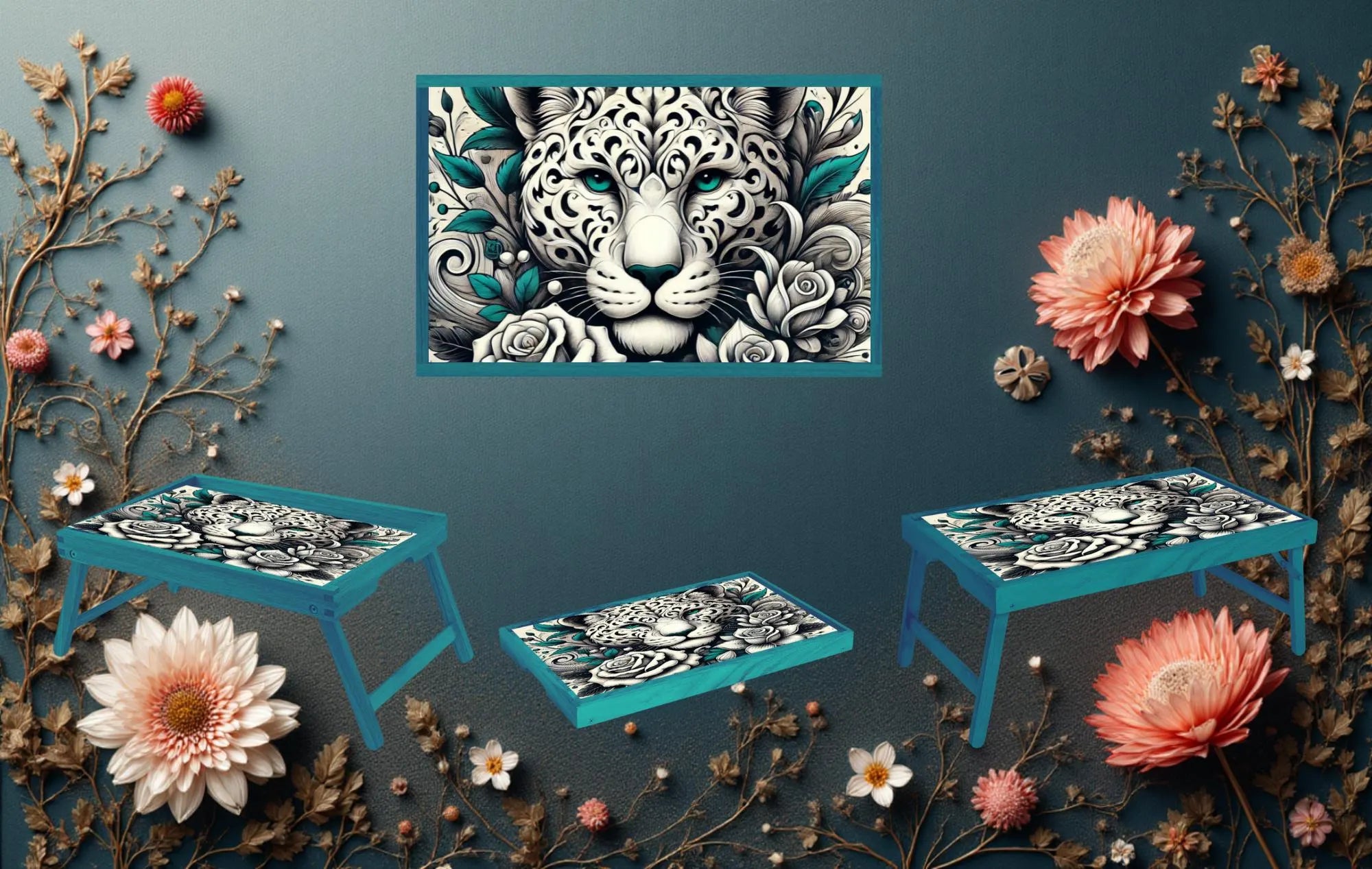 Large Cats Foldable Wooden TV Tray or Bed tray/lap Desk, 2 Sizes and Multiple Images Available.