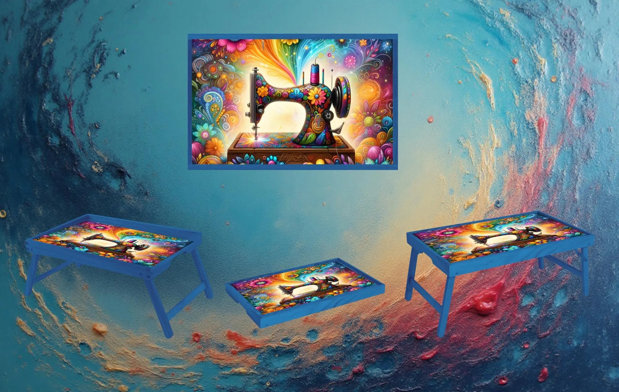 Sewing Foldable Wooden TV Tray or Bed tray/lap Desk, 2 Sizes and Multiple Images Available.