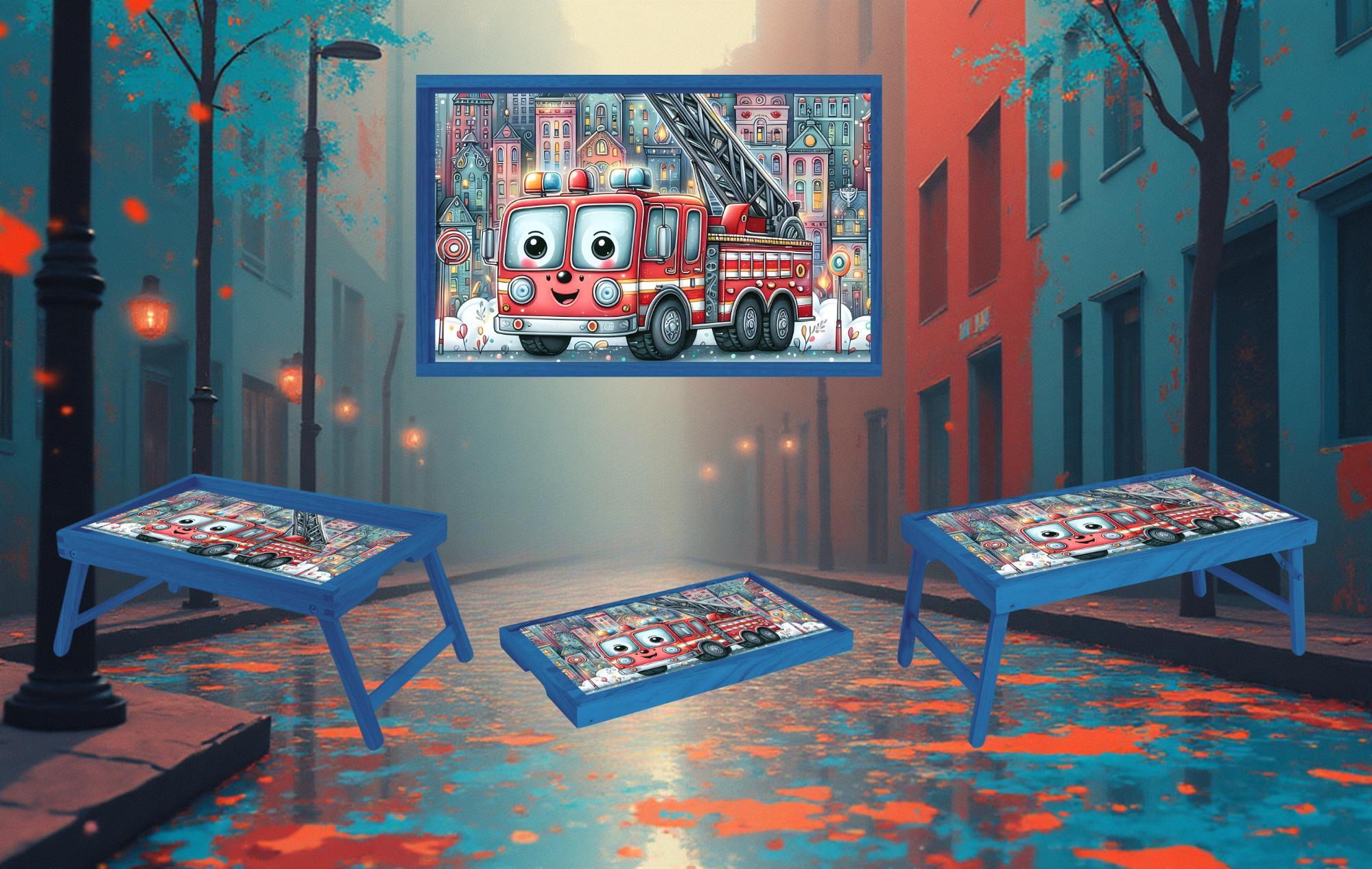 Kids Foldable Wooden TV Tray or Bed tray/lap Desk, 2 Sizes and Multiple Images Available.