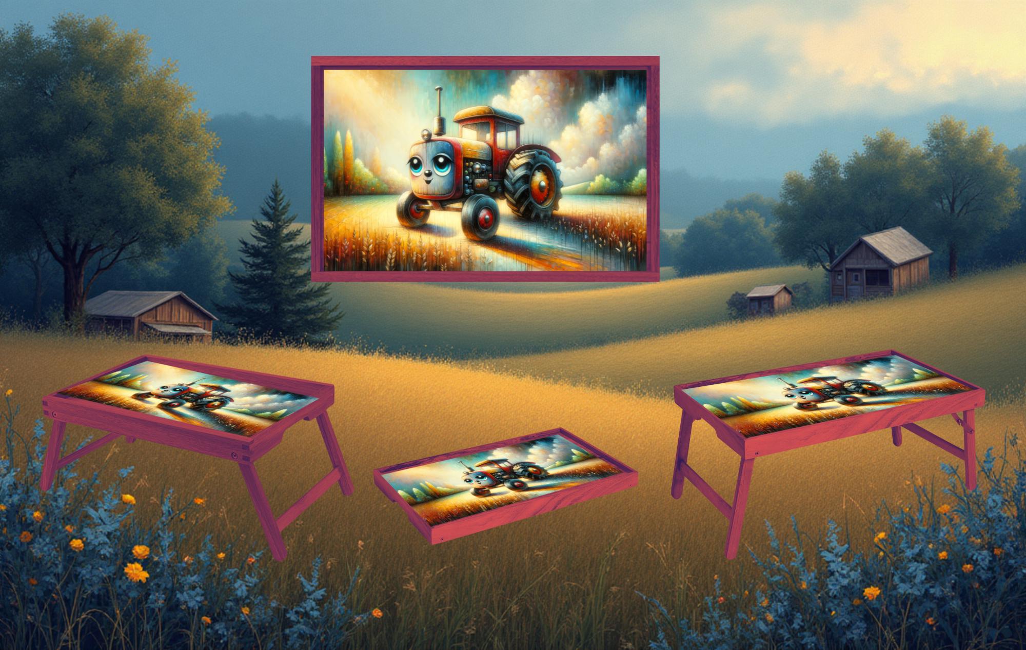 Kids Foldable Wooden TV Tray or Bed tray/lap Desk, 2 Sizes and Multiple Images Available.