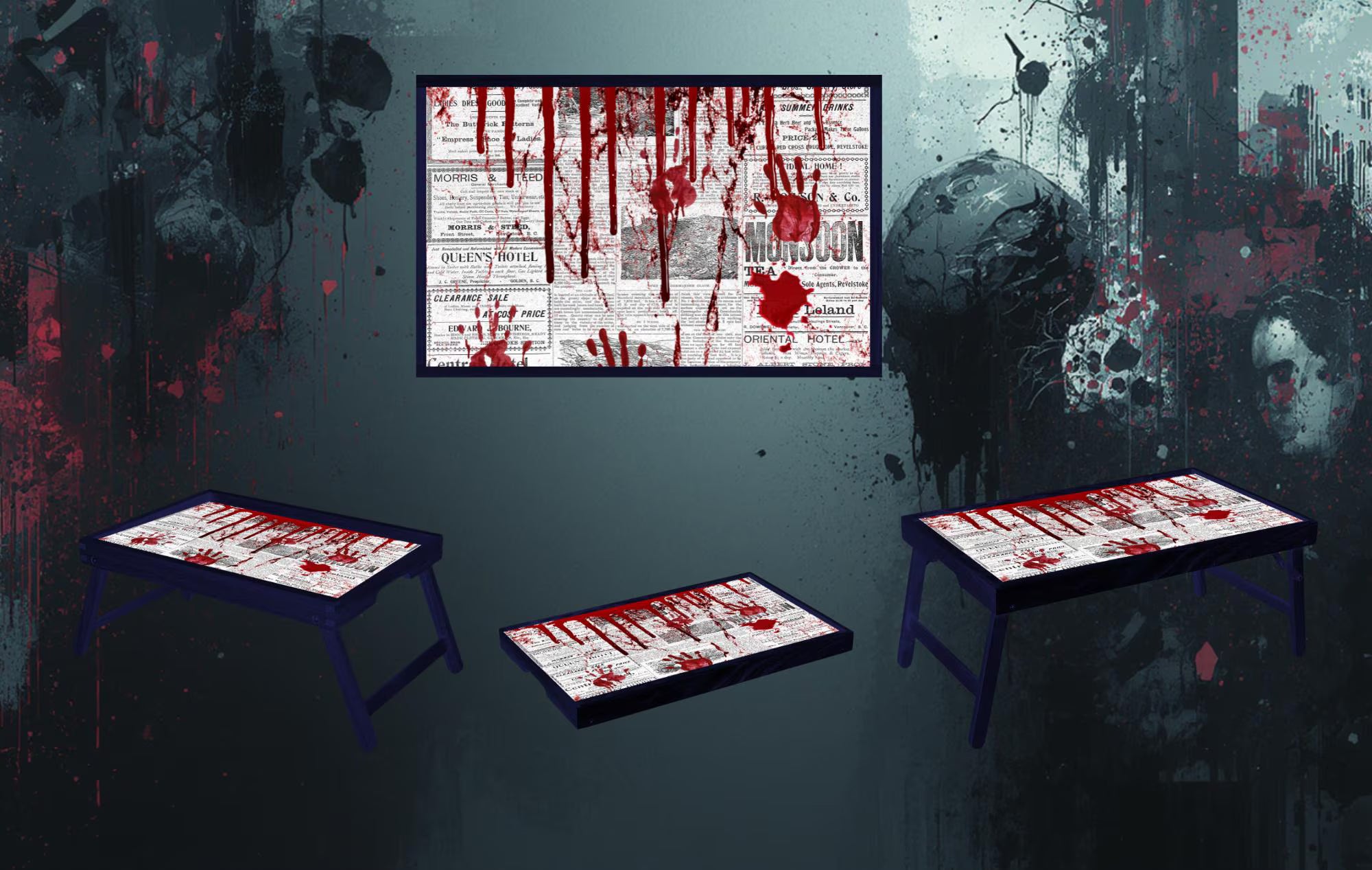 True Crime Foldable Wooden TV Tray or Bed tray/lap Desk. Snacks? Check. Show? Check. Theories? Always, 2 Sizes and Multiple Images Available.