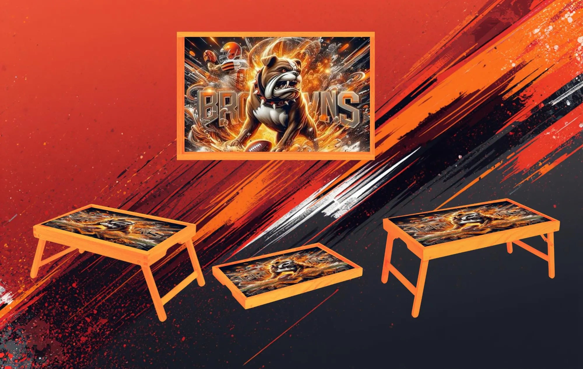 Sports Foldable Wooden TV Tray or Bed tray/lap Desk, 2 Sizes and Multiple Images Available.