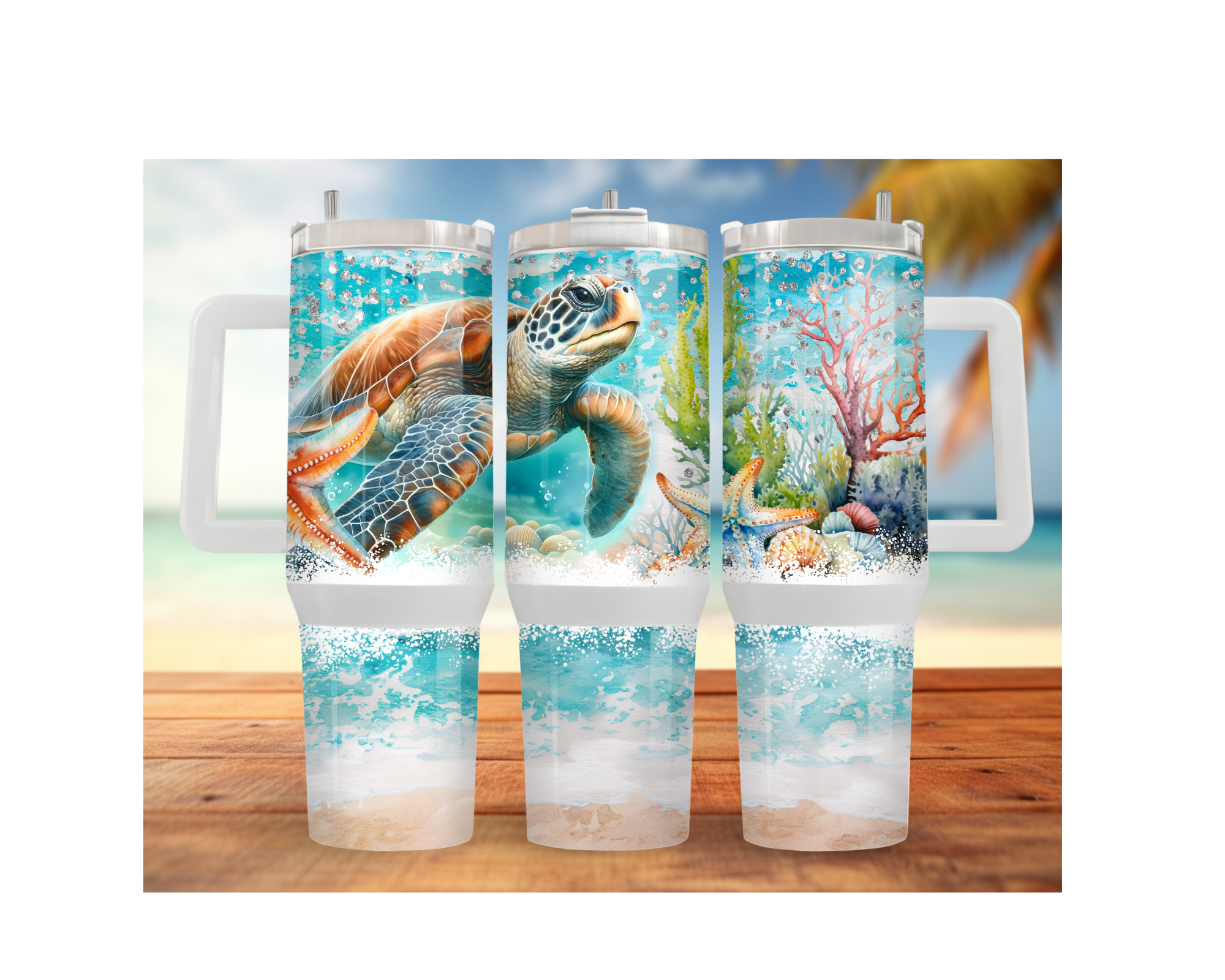 30 and 40 oz Ocean Explorer Sea Turtle Stainless Steel Tumblers. Multiple Sizes and Images Available.