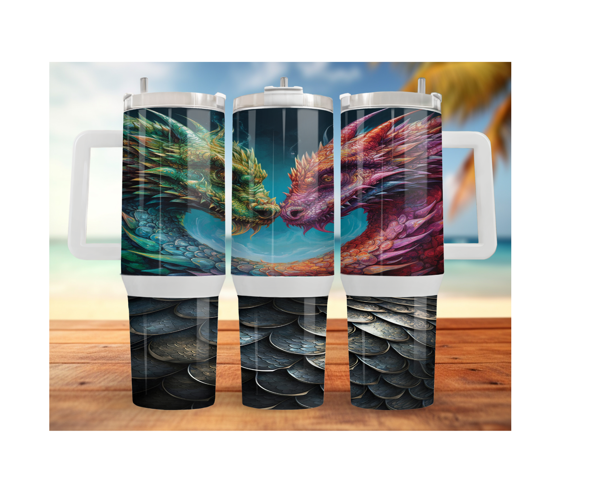 Dragon Stainless Steel Tumblers Stay hydrated like a warrior with striking dragon artwork and insulated duality.  Multiple Sizes and Images Available.