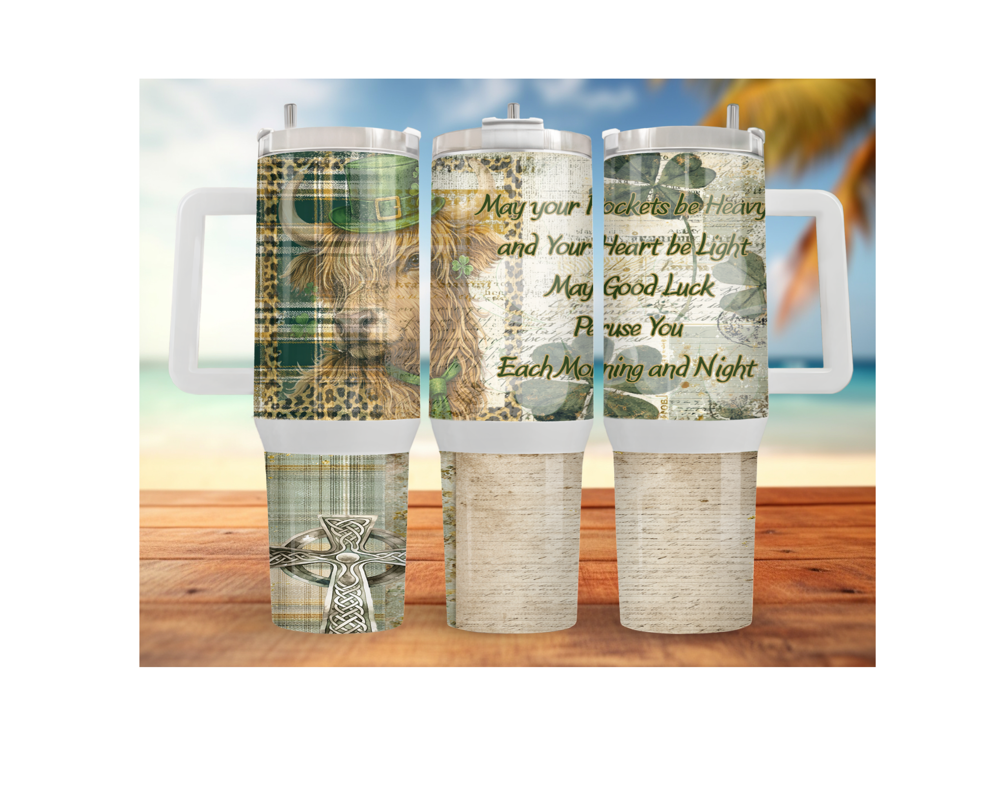 30 and 40 oz Shamrocks & Shenanigans St. Patty’s Day Tumbler. Multiple Sizes and Images Available.
