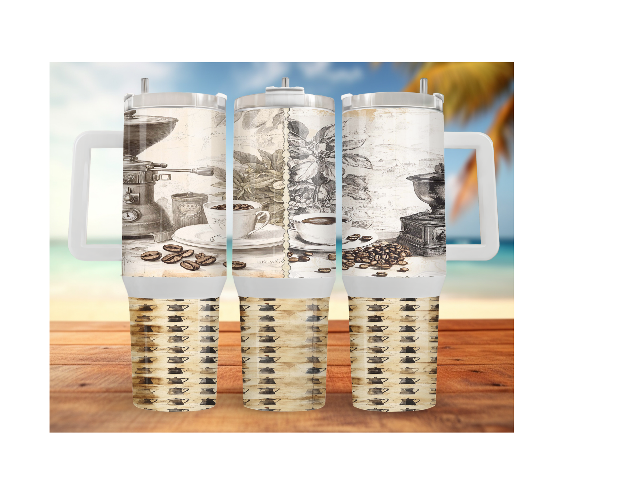 Rise & Grind XL 30 and 40 oz Coffee Themed Stainless-Steel Tumblers. Multiple Sizes and Images Available.
