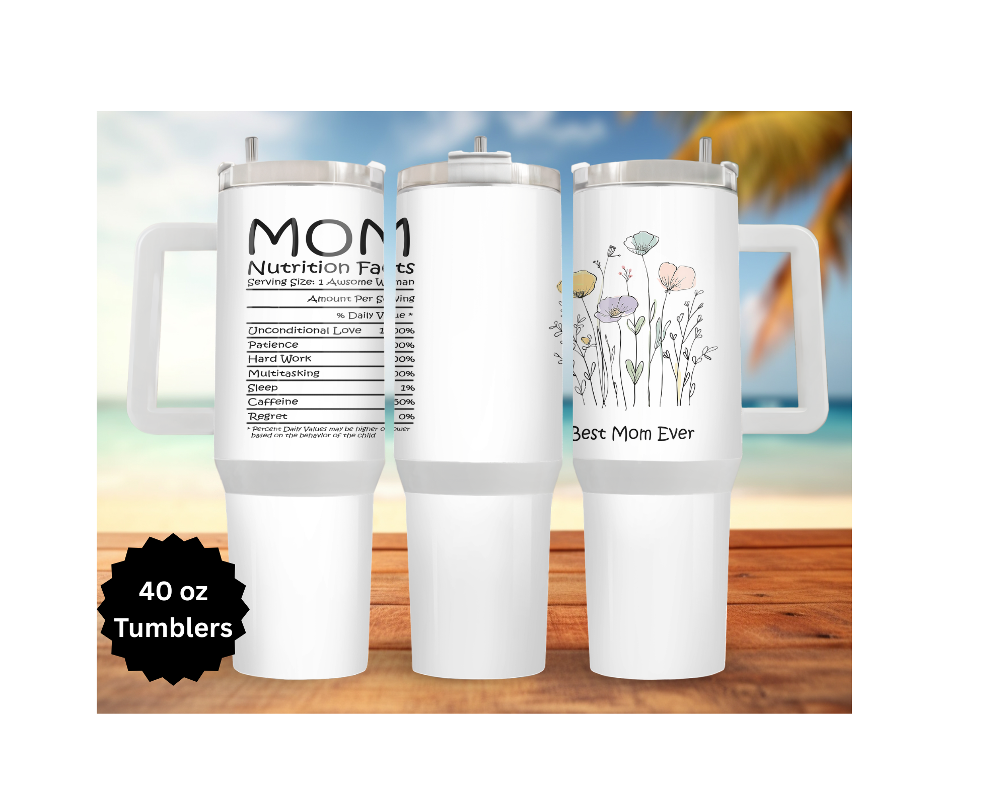 Mother's Day 30 and 40 oz Stainless-Steel Tumblers. Humans and Paws