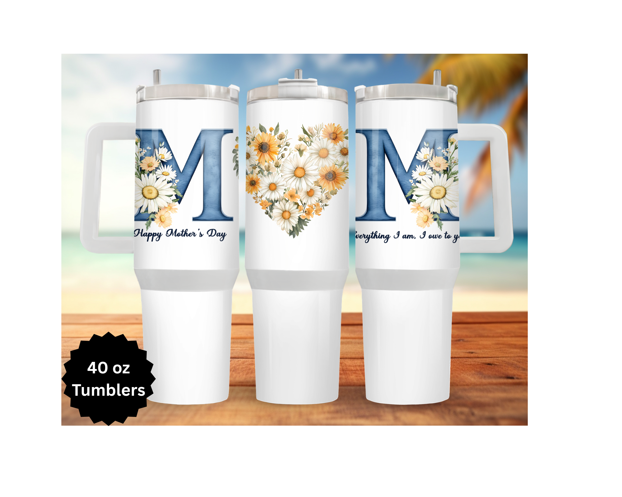 Mother's Day 30 and 40 oz Stainless-Steel Tumblers. Humans and Paws