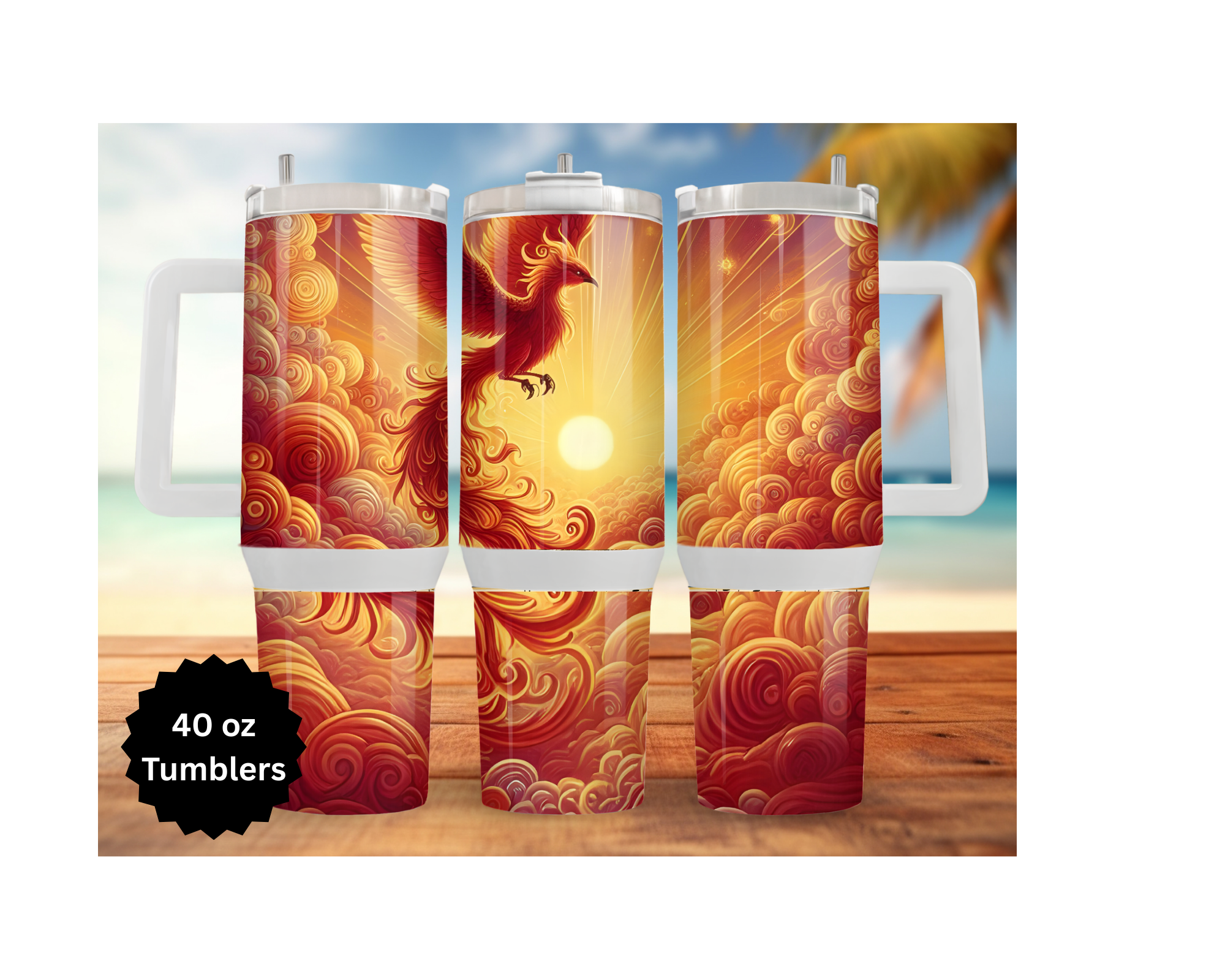 Phoenix Tumbler - Mythical Fire Bird Stainless Steel Tumbler