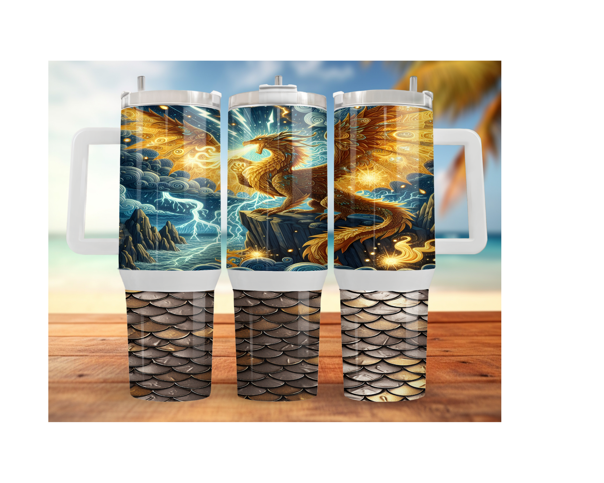 Dragon Stainless Steel Tumblers Stay hydrated like a warrior with striking dragon artwork and insulated duality.  Multiple Sizes and Images Available.